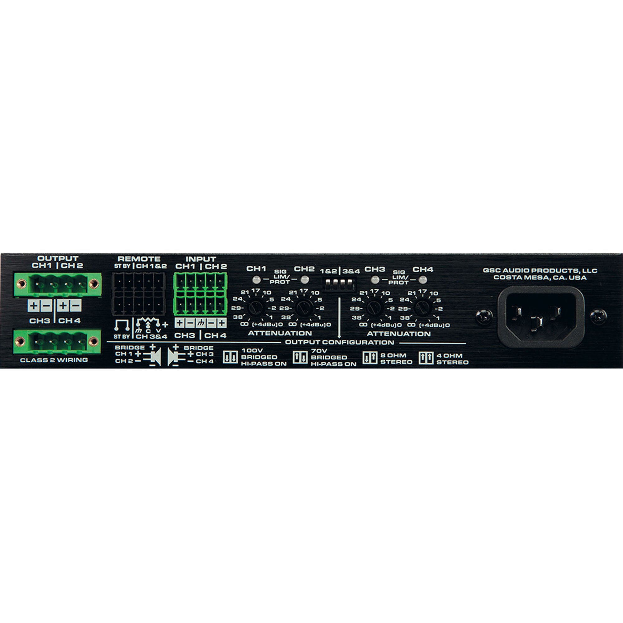 QSC SPA4-60 Energy Star 4-Channel Power Amplifier (60W)