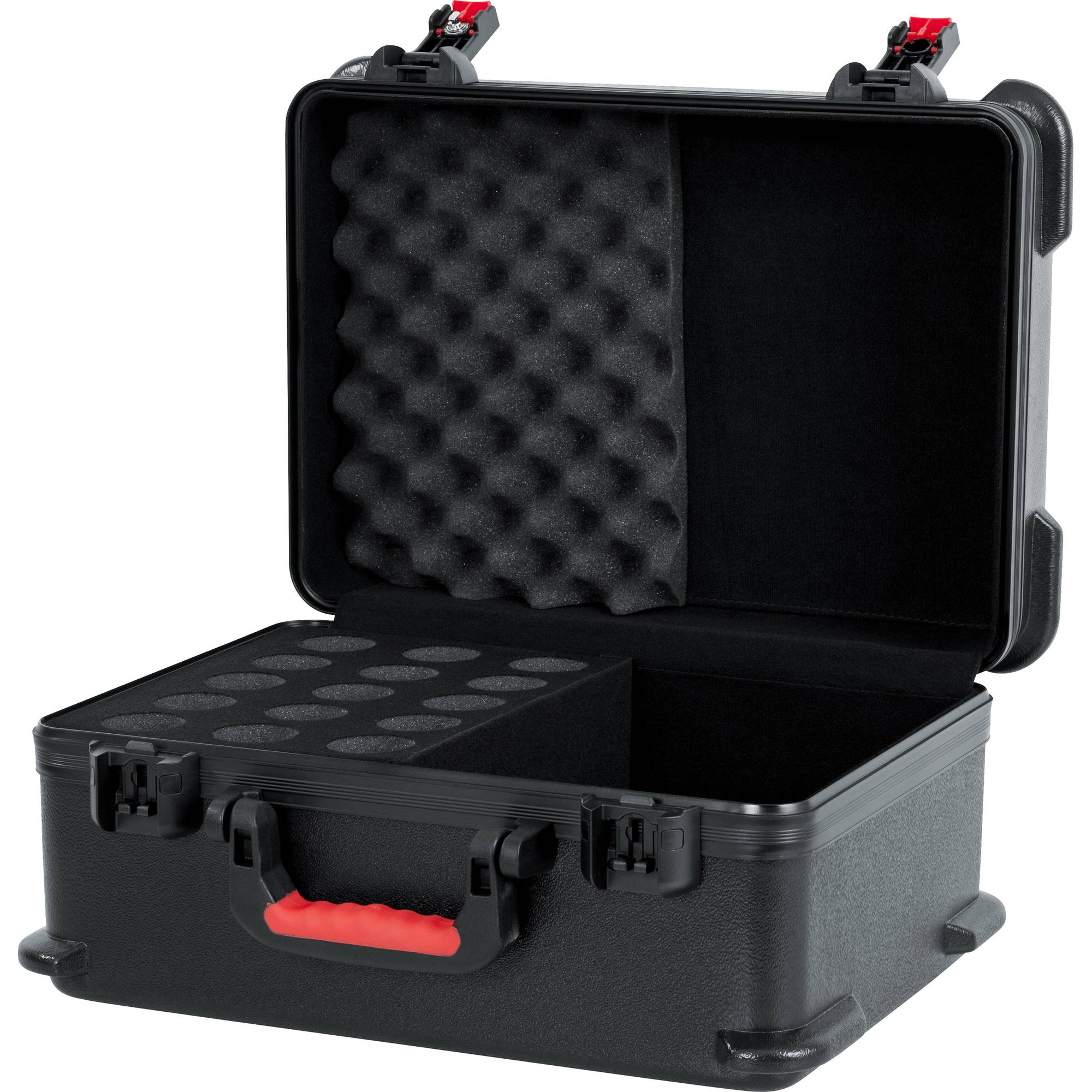 Gator Cases GTSA-MIC15 TSA Series ATA Case with Foam Drops for up to 15 Wired Microphones