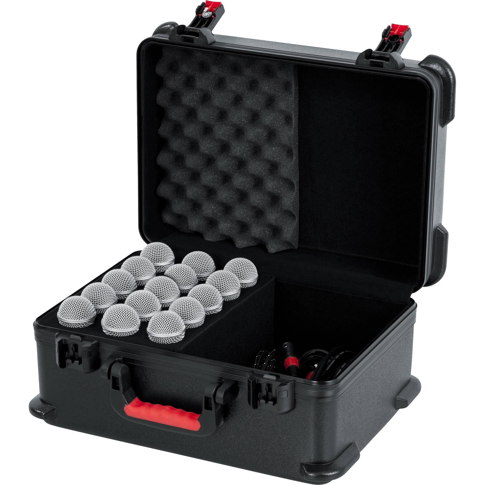 Gator Cases GTSA-MIC15 TSA Series ATA Case with Foam Drops for up to 15 Wired Microphones