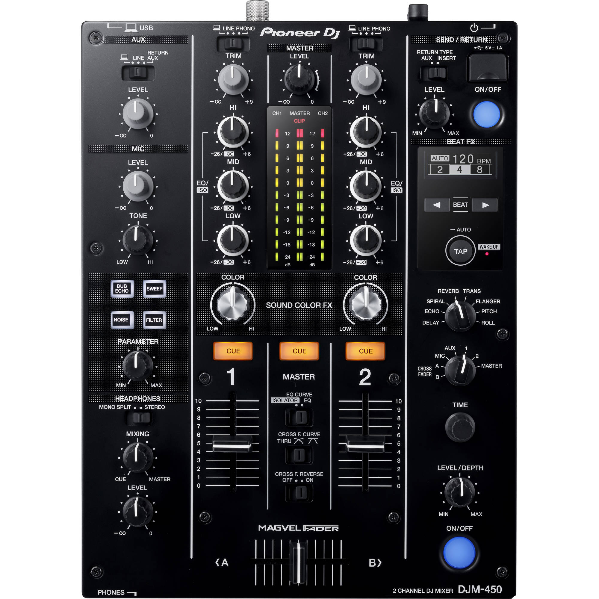Pioneer DJ DJM-450 2-Channel DJ Mixer with FX