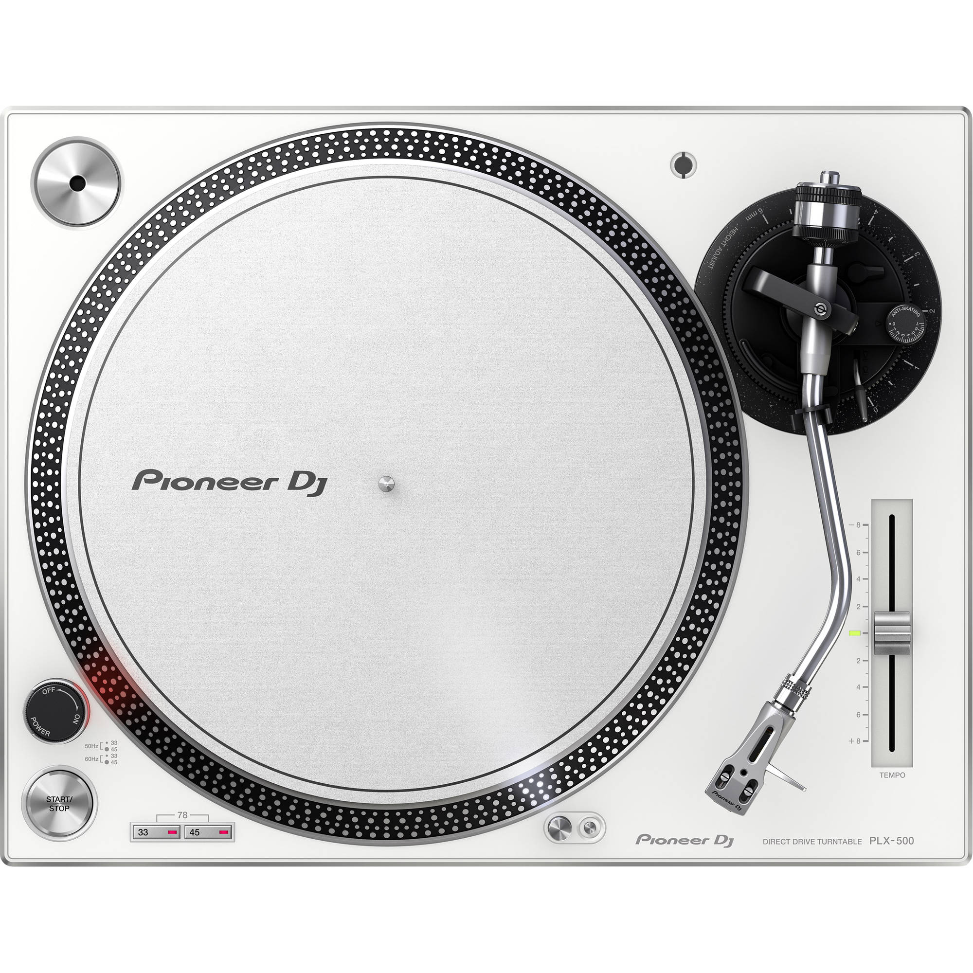 Pioneer DJ PLX-500-W High-Torque, Direct-Drive Turntable (White)