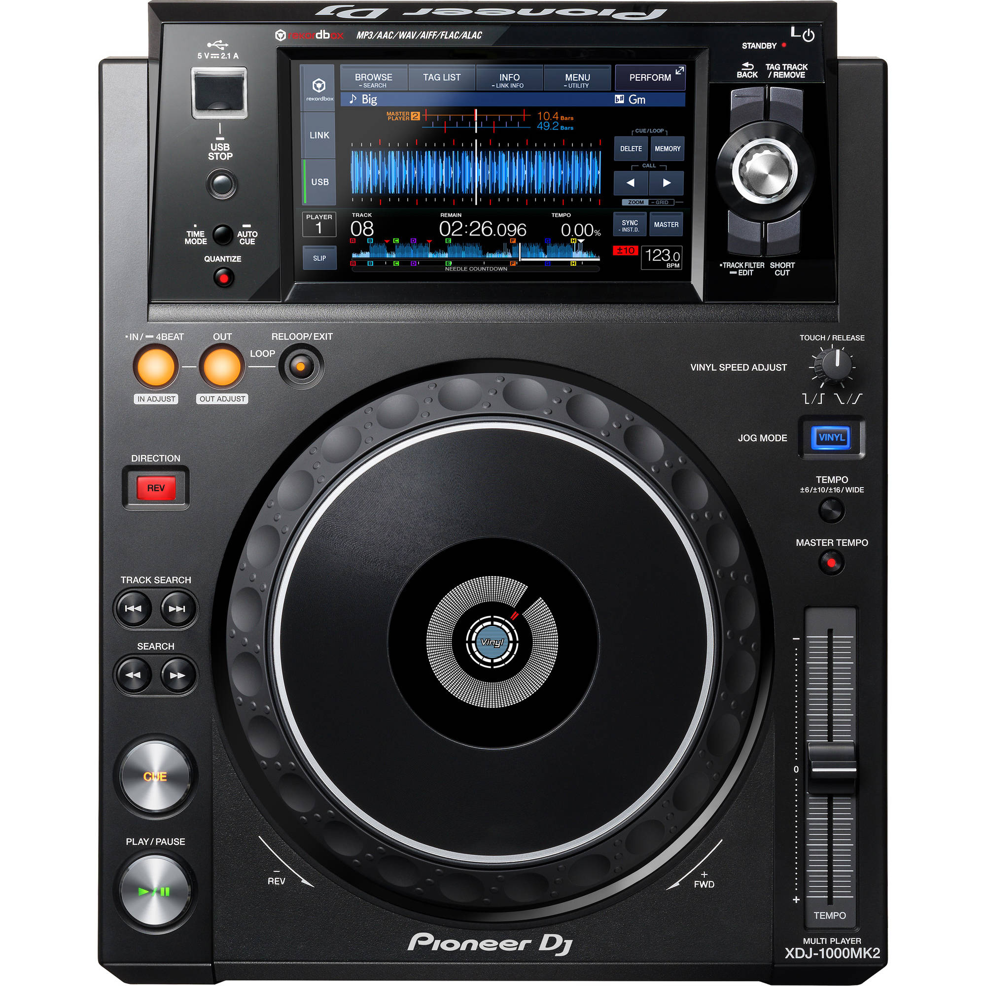 Pioneer DJ XDJ-1000MK2 High-Performance Multi-Player DJ Deck with Touch Screen