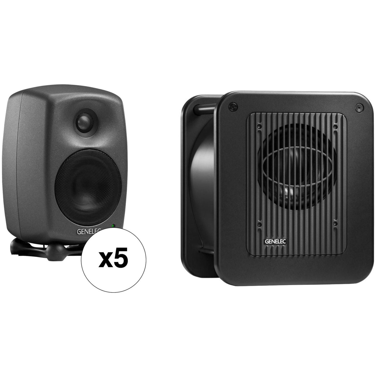 Genelec 8020.LSE Stereo Pak 4" Active 2.1 Monitoring System with 6.5" Subwoofer (Dark Grey)