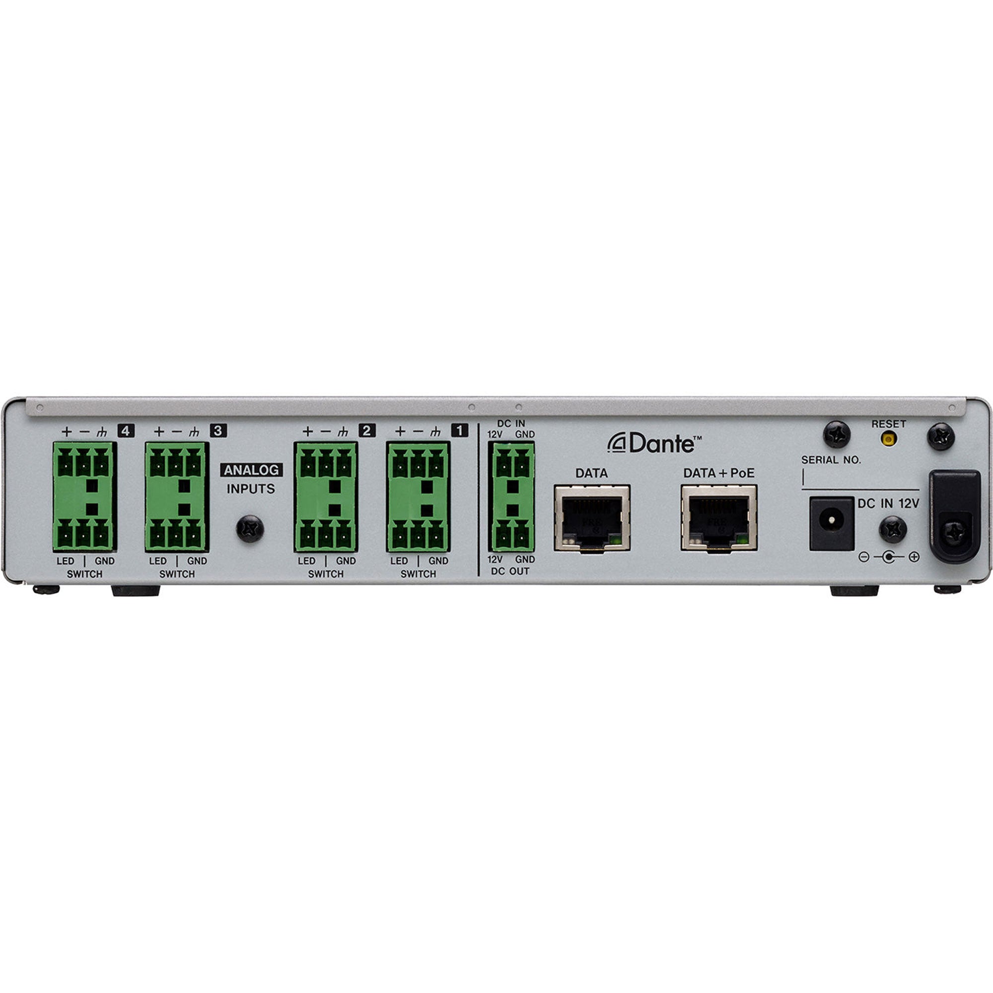 Tascam MM-4D/IN-E 4-Channel Mic/Line Input Dante Converter with Built-In DSP Mixer (Euroblock)