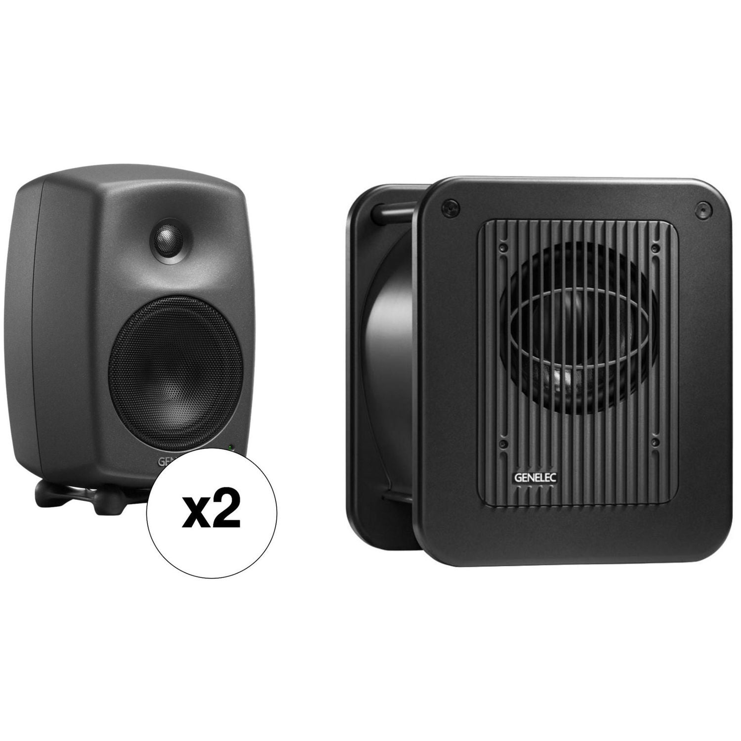 Genelec 8030.LSE Triple Play 5" Active 2.1 Monitoring System with 8" Subwoofer (Dark Grey)