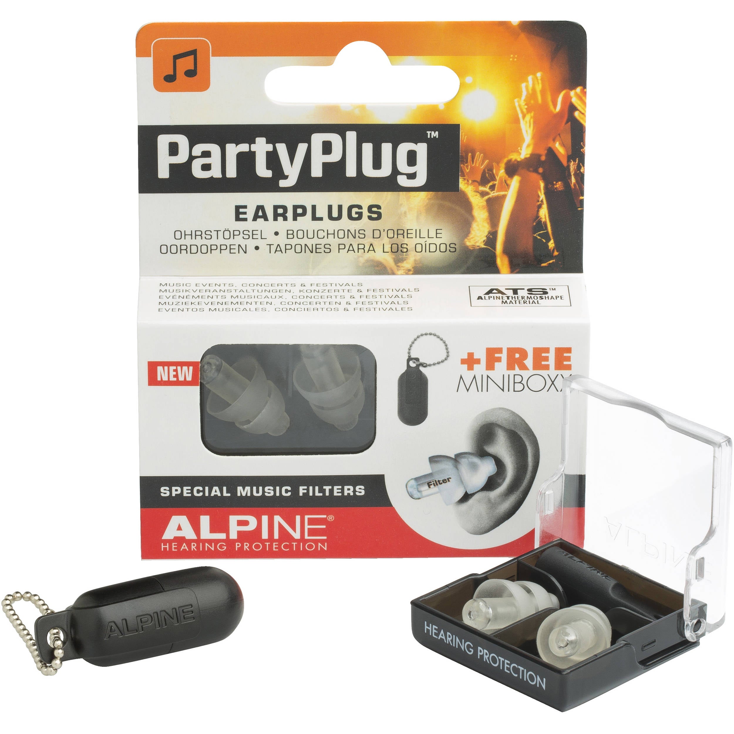 Alpine Hearing Protection PartyPlug Earplugs (Transparent)