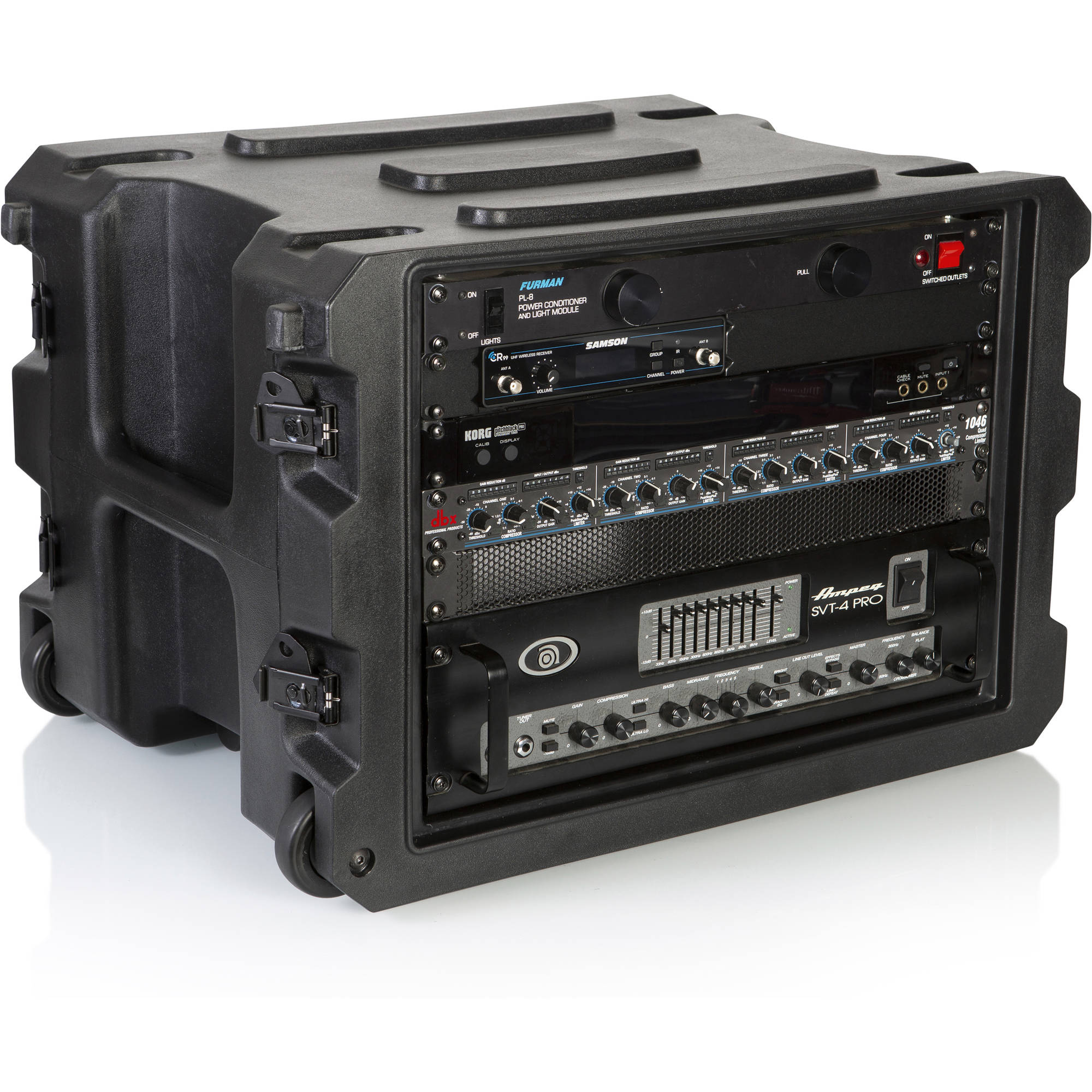 Gator Cases G-PROR-8U-19 Molded Audio Rack with Wheels (8U, 19" Deep)