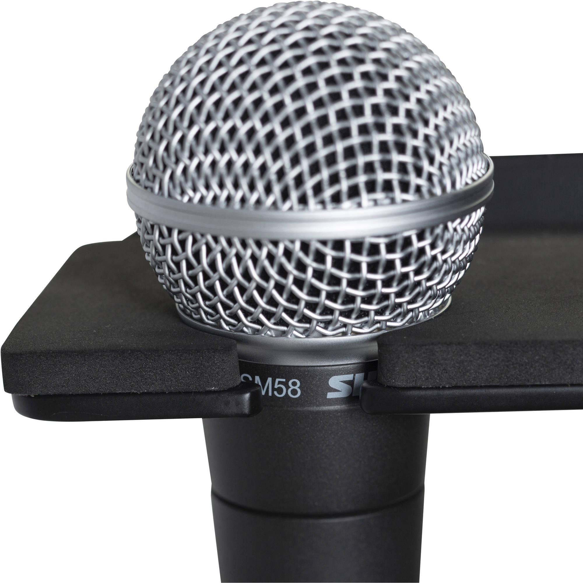 Gator Frameworks GFW-MIC-4TRAY Multi Mic Holder Stand-Mount Tray for up to 4 Handheld Microphones