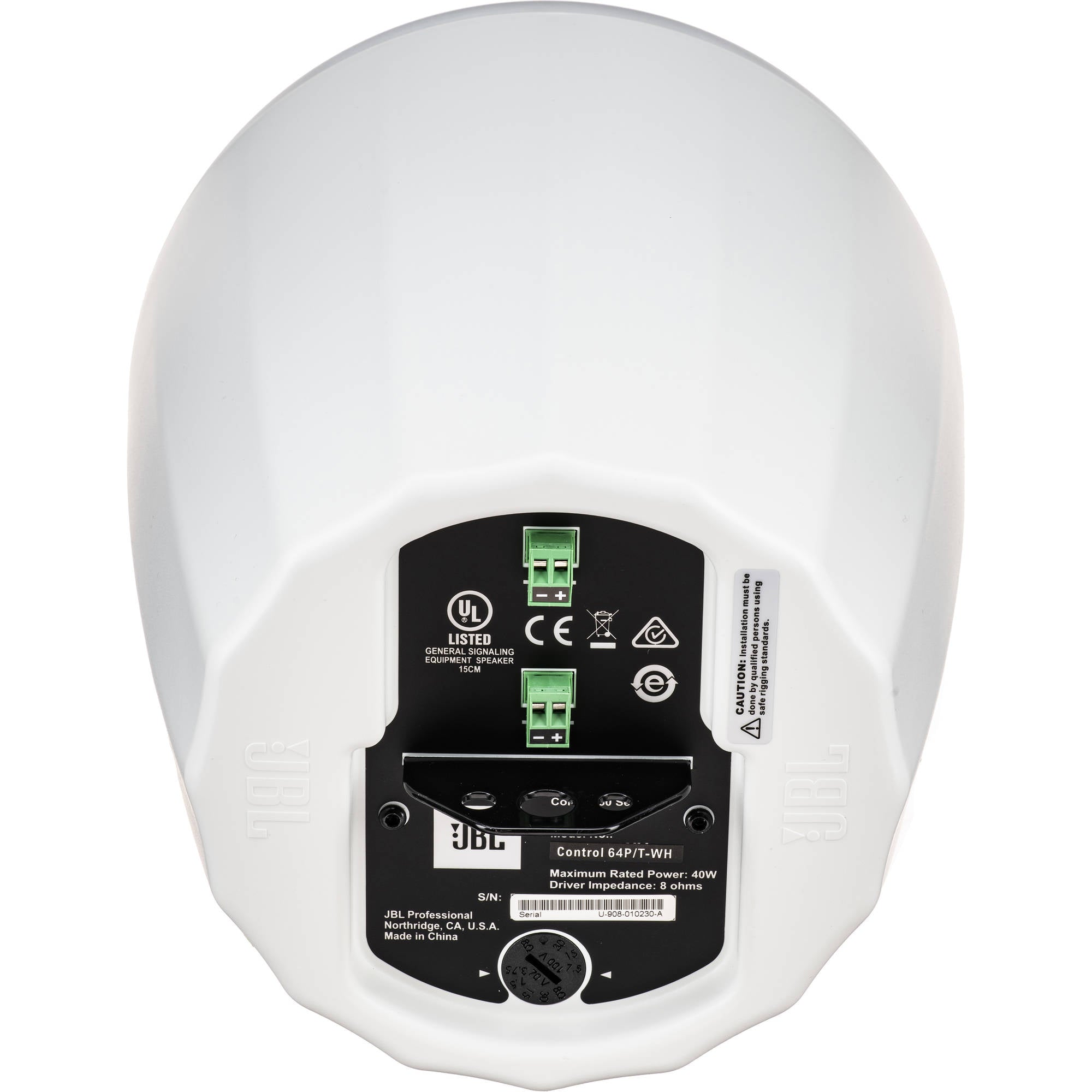 JBL Control 64P/T 4" Compact Full-Range Pendant Loudspeaker (White, Pair)