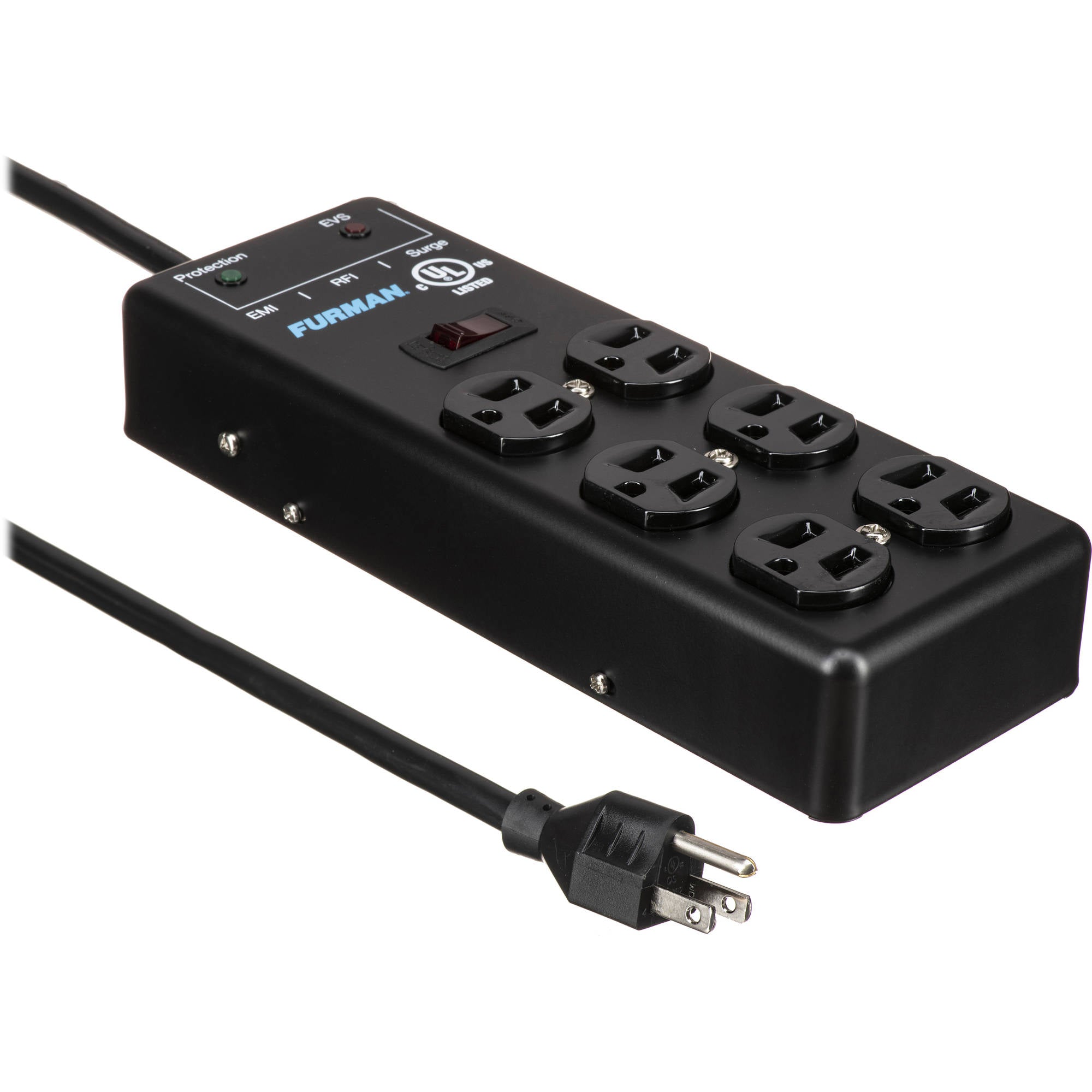 Furman SS-6B-PRO Pro Plugs Series 6-Outlet 2x3 Surge Protector with Extreme Voltage Shutdown (15')