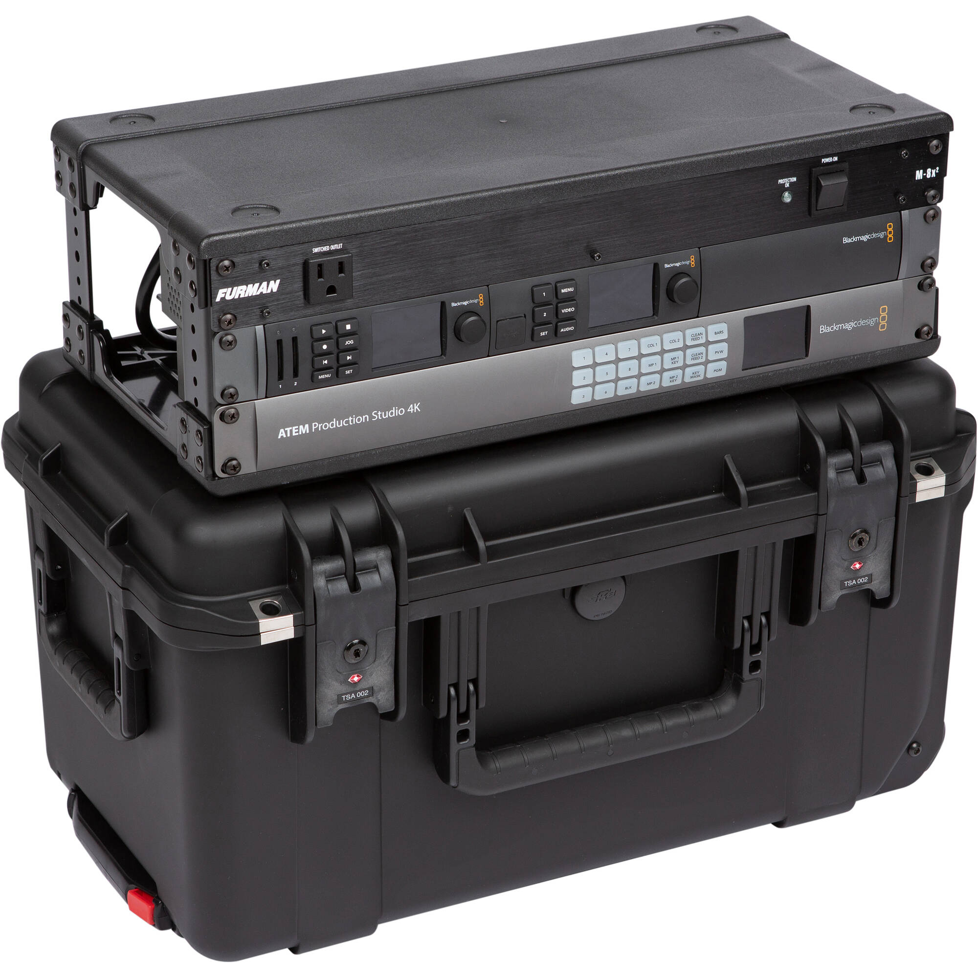 SKB 3i-2011M103U iSeries Injection Molded Shallow Fly Rack with Wheels (3U, 9" Rack Depth)