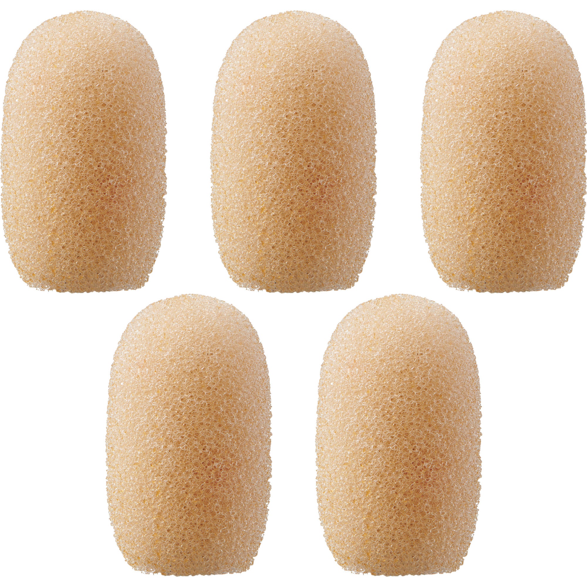 Shure RPMDL4WS/T Set of 5 Foam Windscreens for DuraPlex DL4 Microphones (Tan)