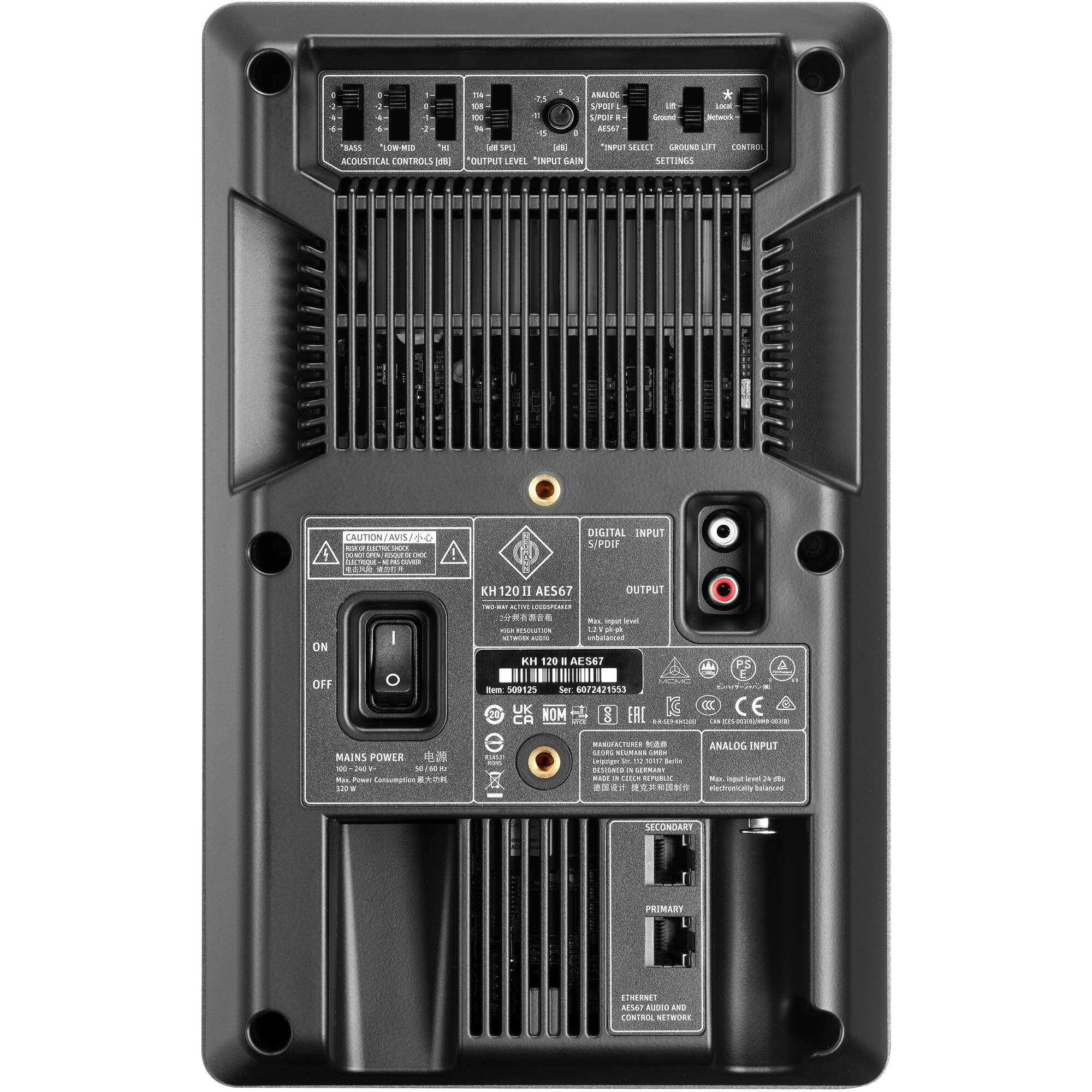 Neumann KH 120 II AES67 Active 5.25" 2-Way Active Studio Monitor (Anthracite, Single)