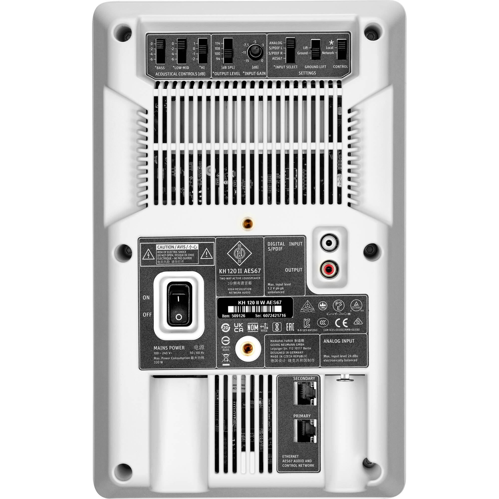 Neumann KH 120 II AES67 Active 5.25" 2-Way Active Studio Monitor (White, Single)