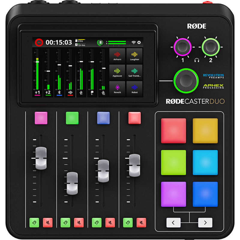 Rode RODECaster Duo Integrated Audio Production Studio with NTH-100M Headset Bundle