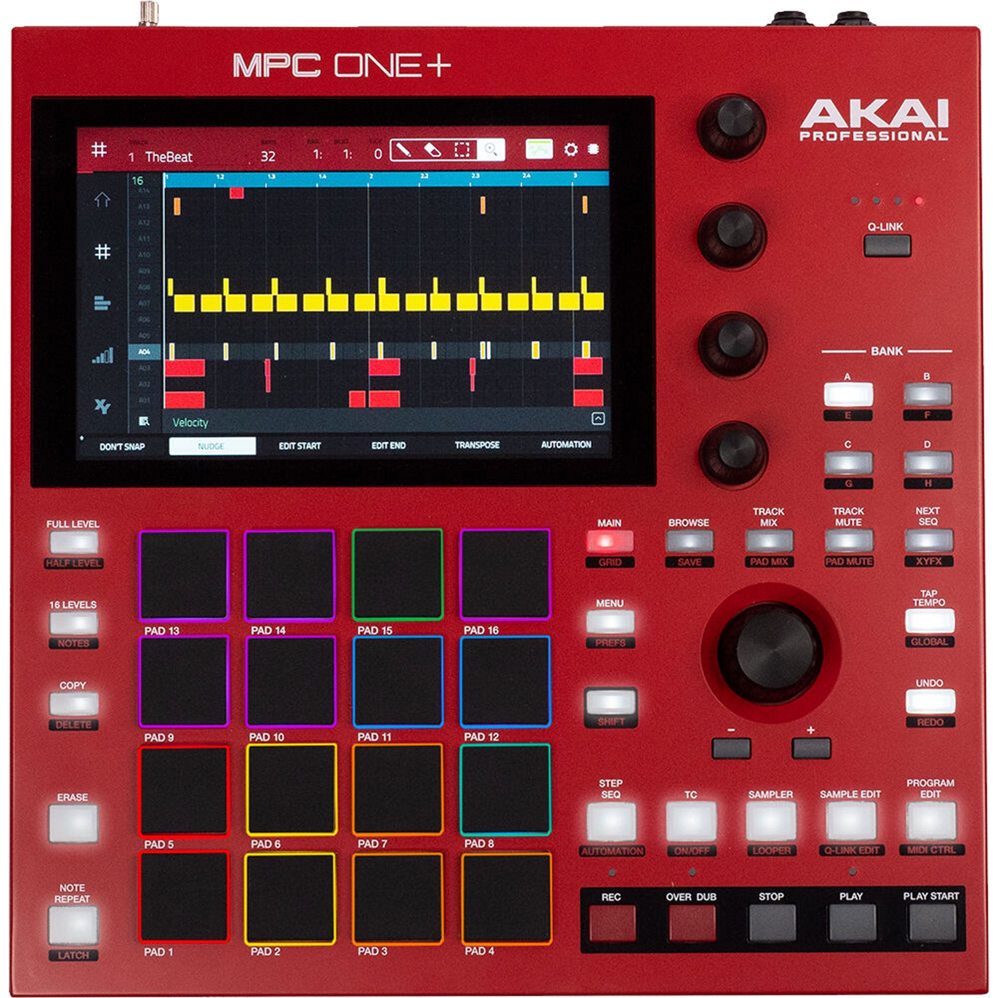 Akai Professional MPC One+ Standalone Music Production Center with Sampler and Sequencer (Red)