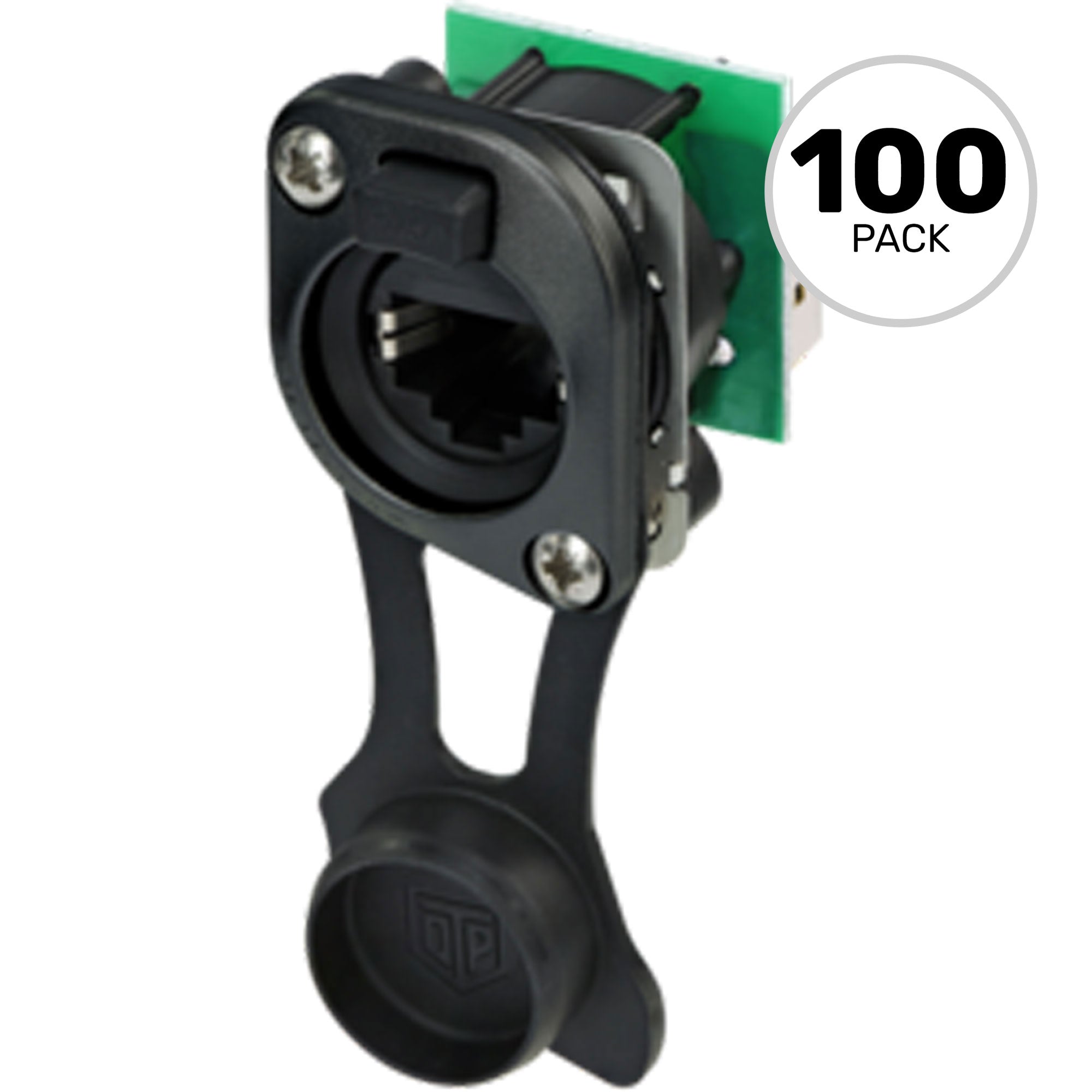 Neutrik NE8FDP-B-TOP etherCON RJ45 IP65 Outdoor Feedthrough Receptacle (Black, Box of 100)