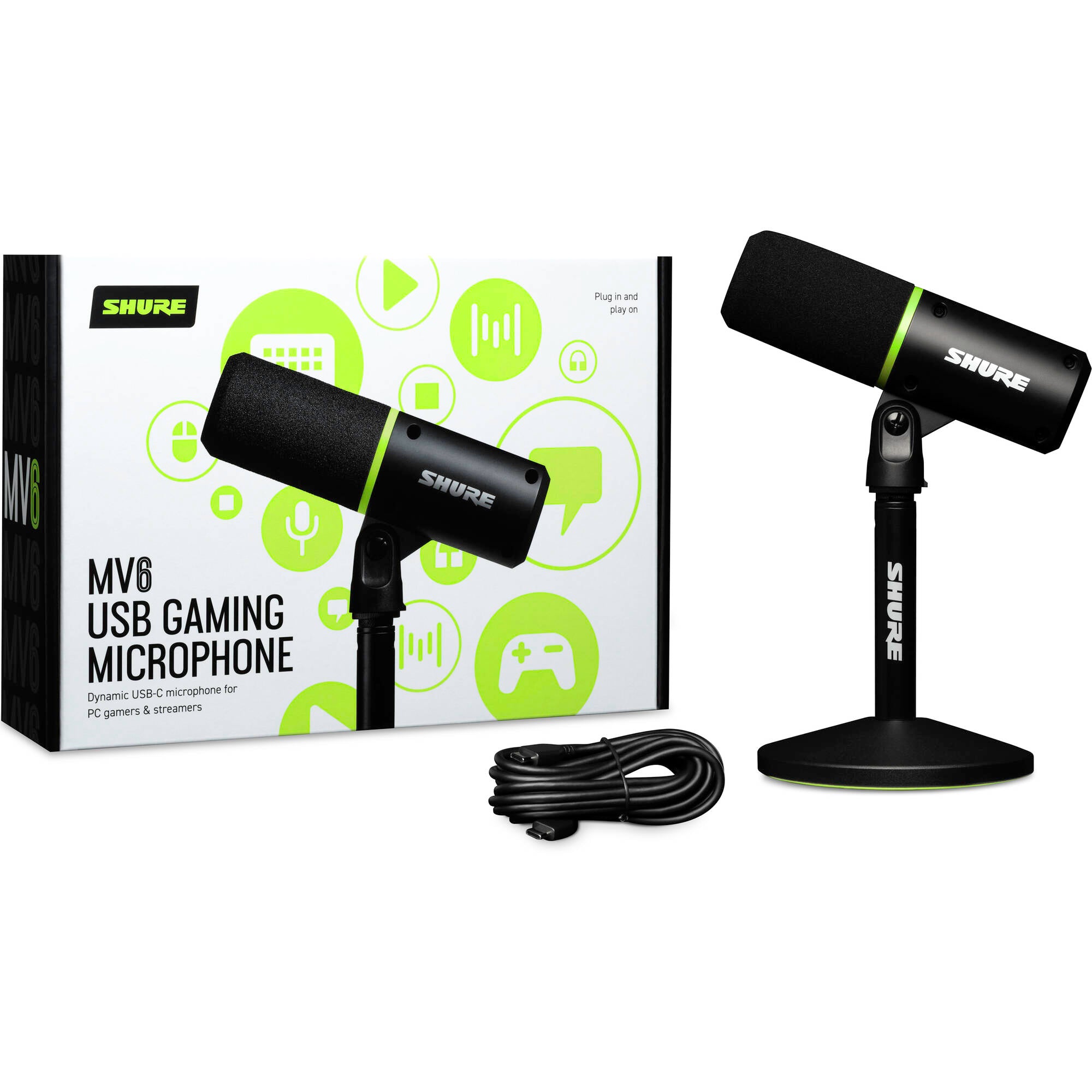 Shure MV6 Cardioid USB Gaming Microphone