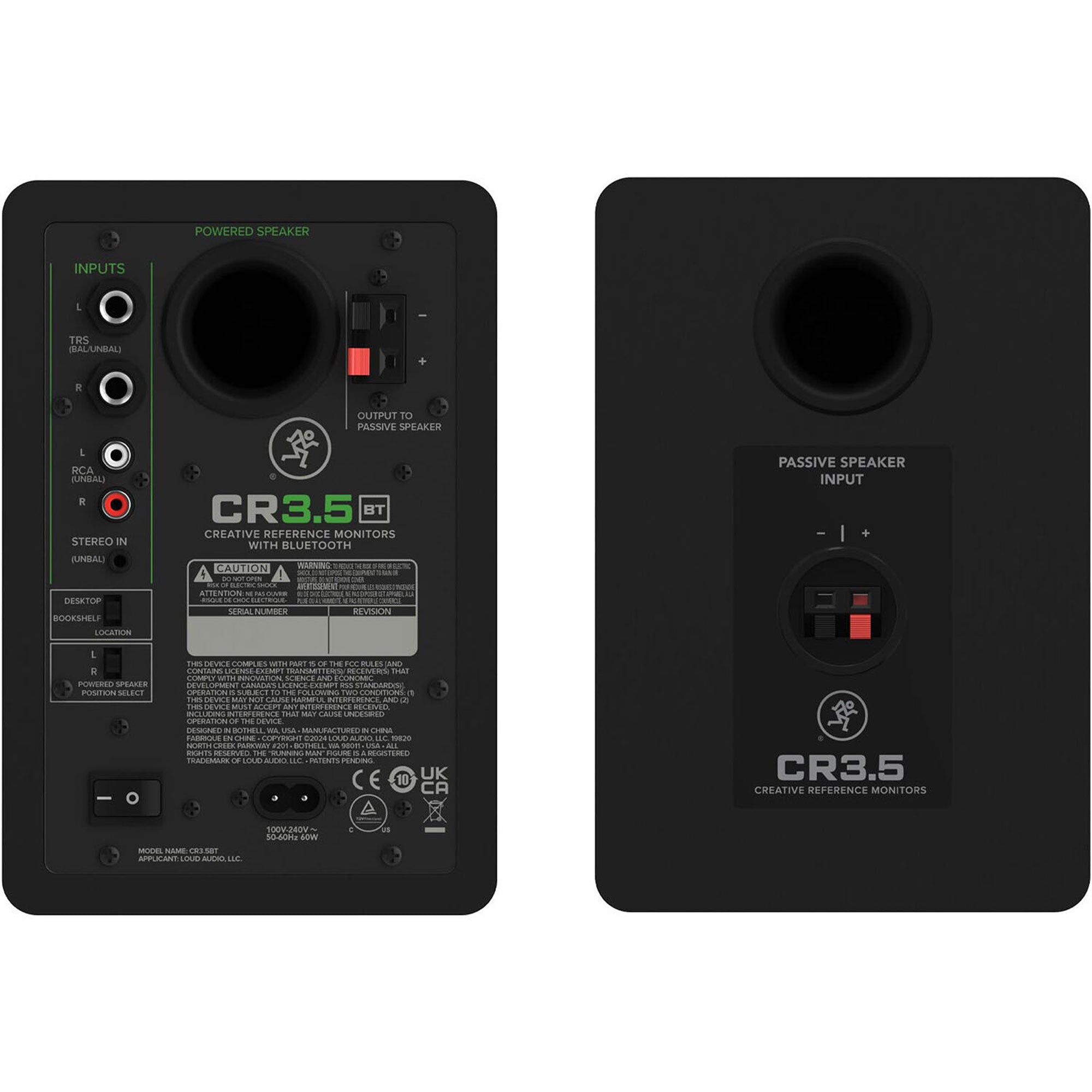 Mackie CR3.5BT Creative Reference Powered 3.5" Studio Monitors with Bluetooth (Pair, Black)