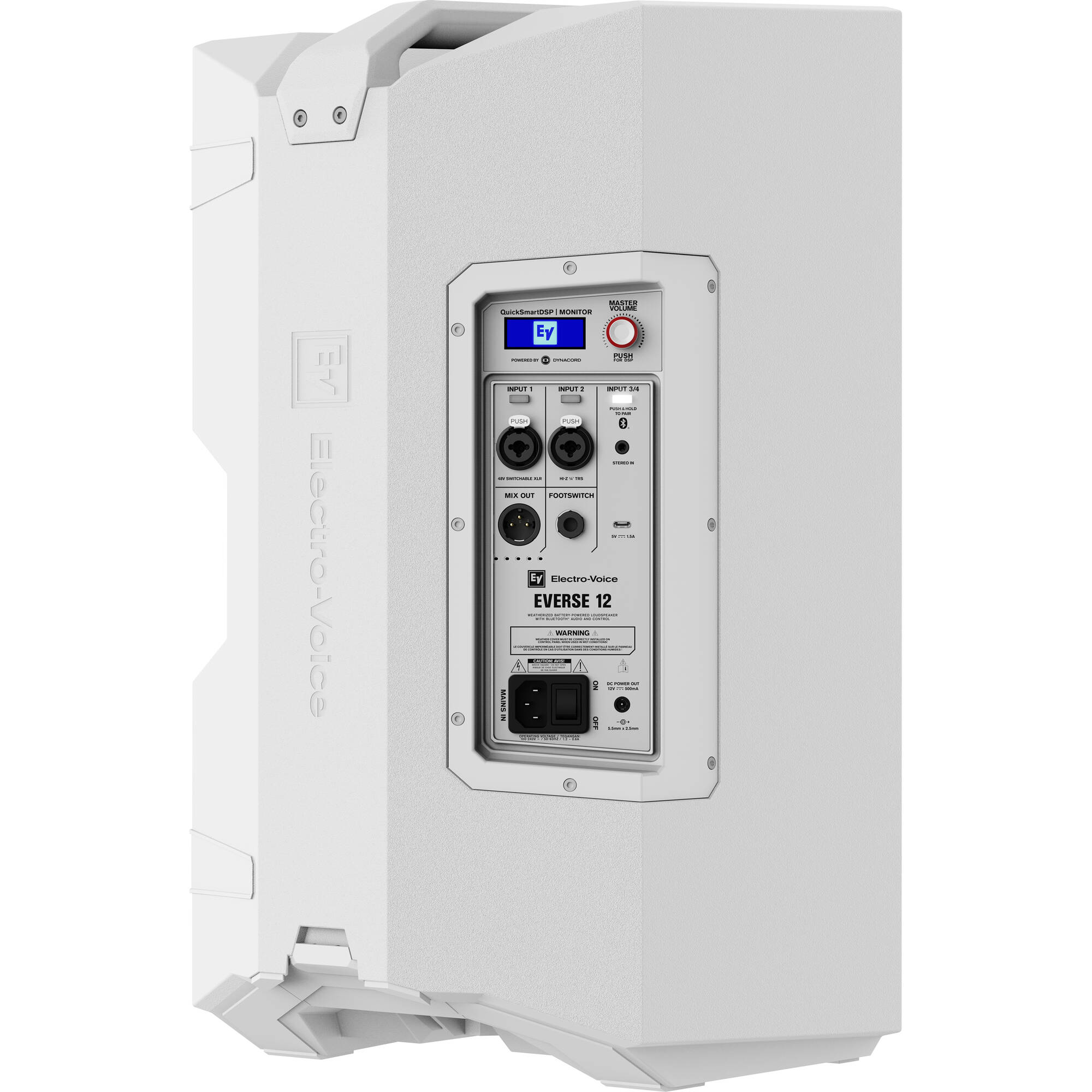 Electro-Voice EVERSE 12 Weatherized Battery-Powered Loudspeaker with Bluetooth (White)