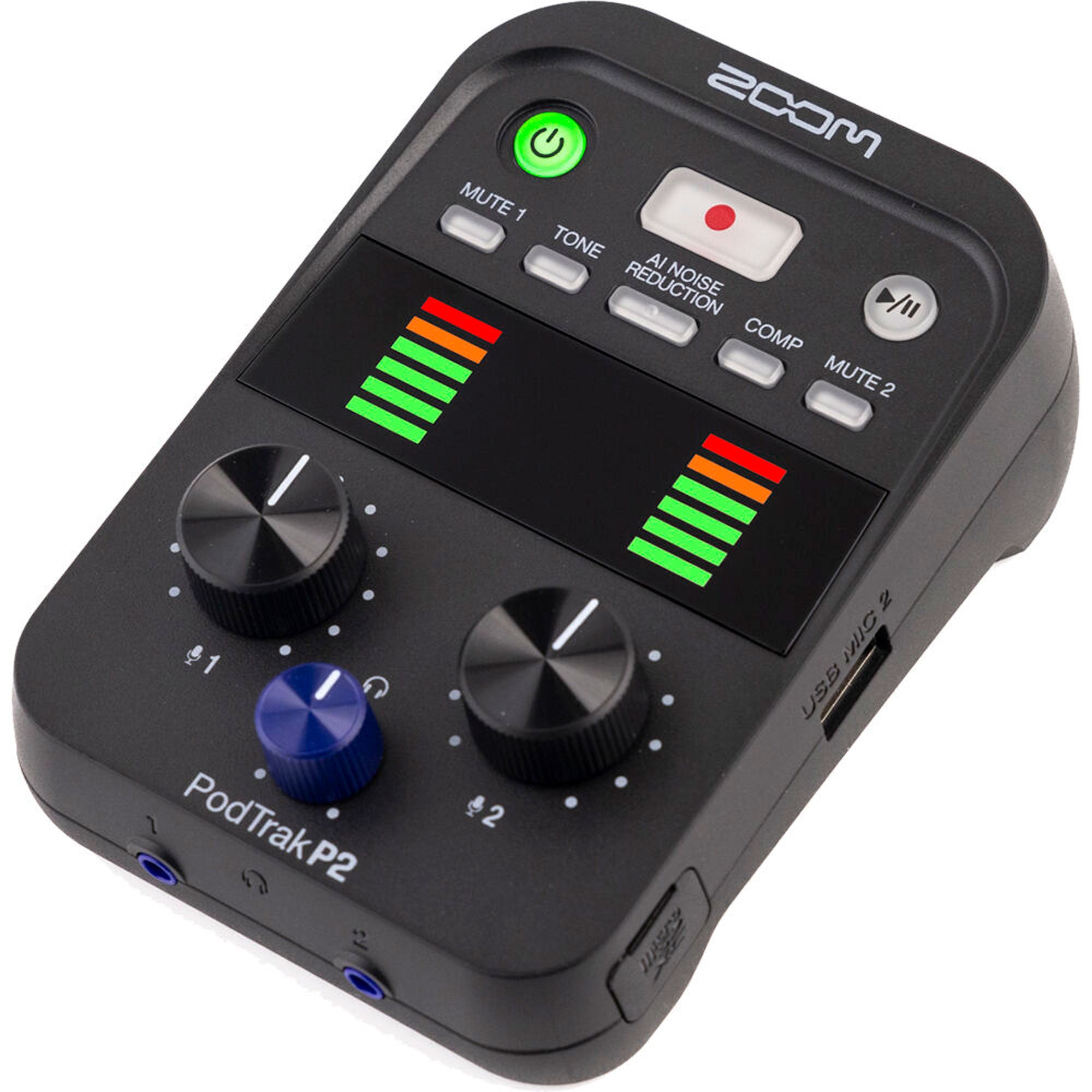Zoom PodTrak P2 Dual USB Mic Recorder for Podcasters
