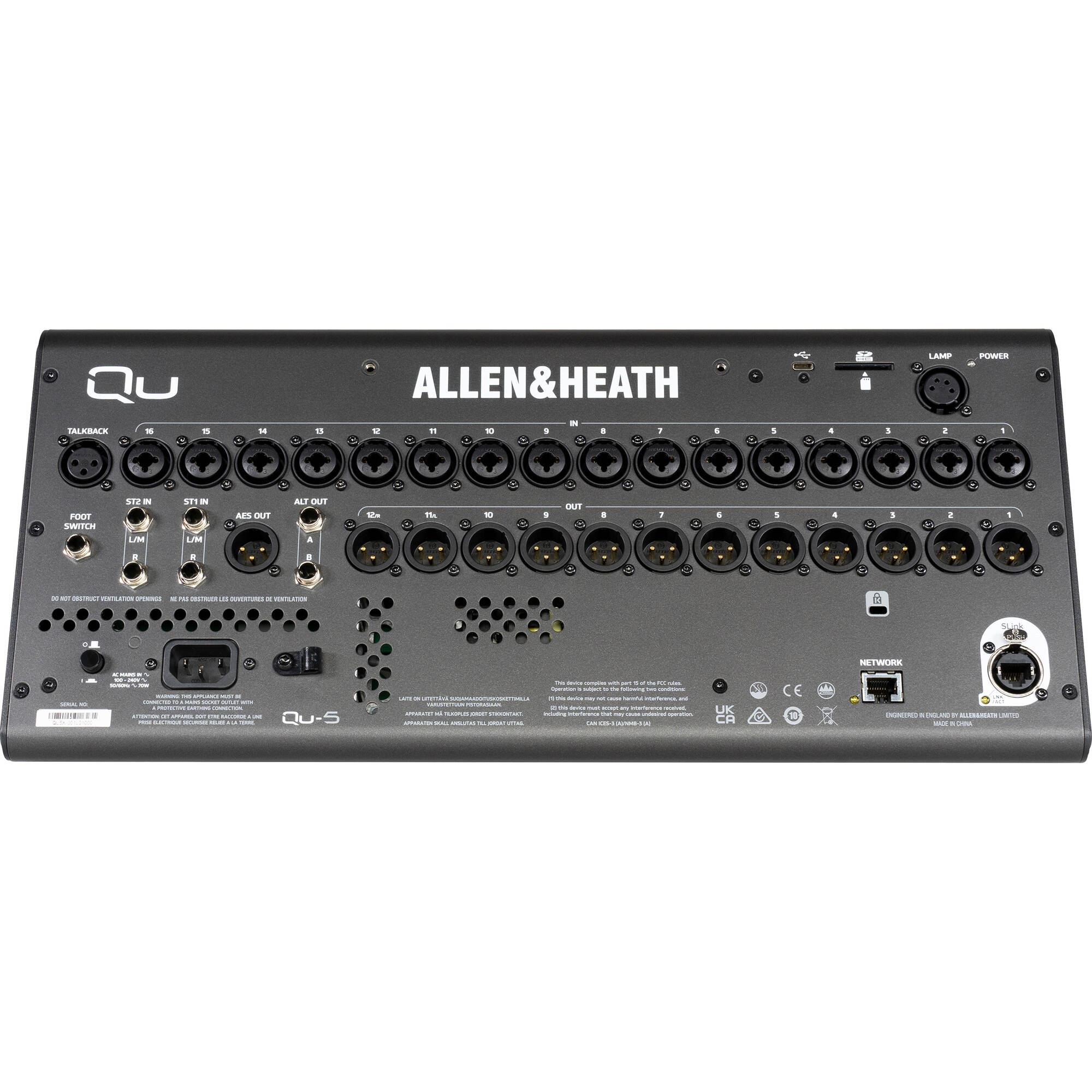 Allen & Heath Qu-5 36-Channel / 12-Bus Digital Mixer with 16+1 Motorized Faders