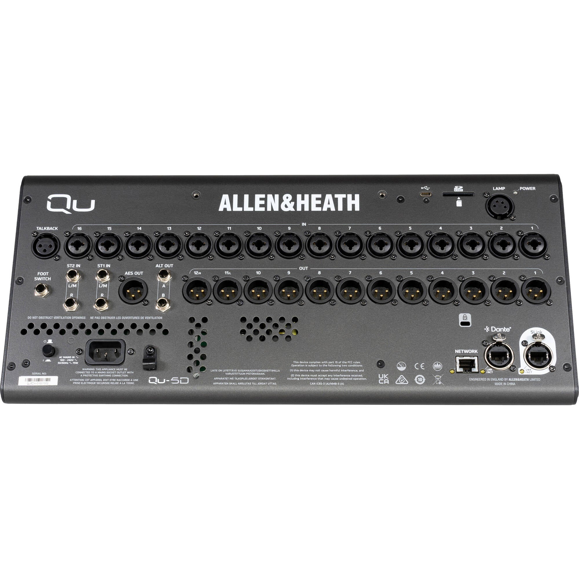 Allen & Heath Qu-5D 36-Channel / 12-Bus Digital Mixer with Dante and 16+1 Motorized Faders