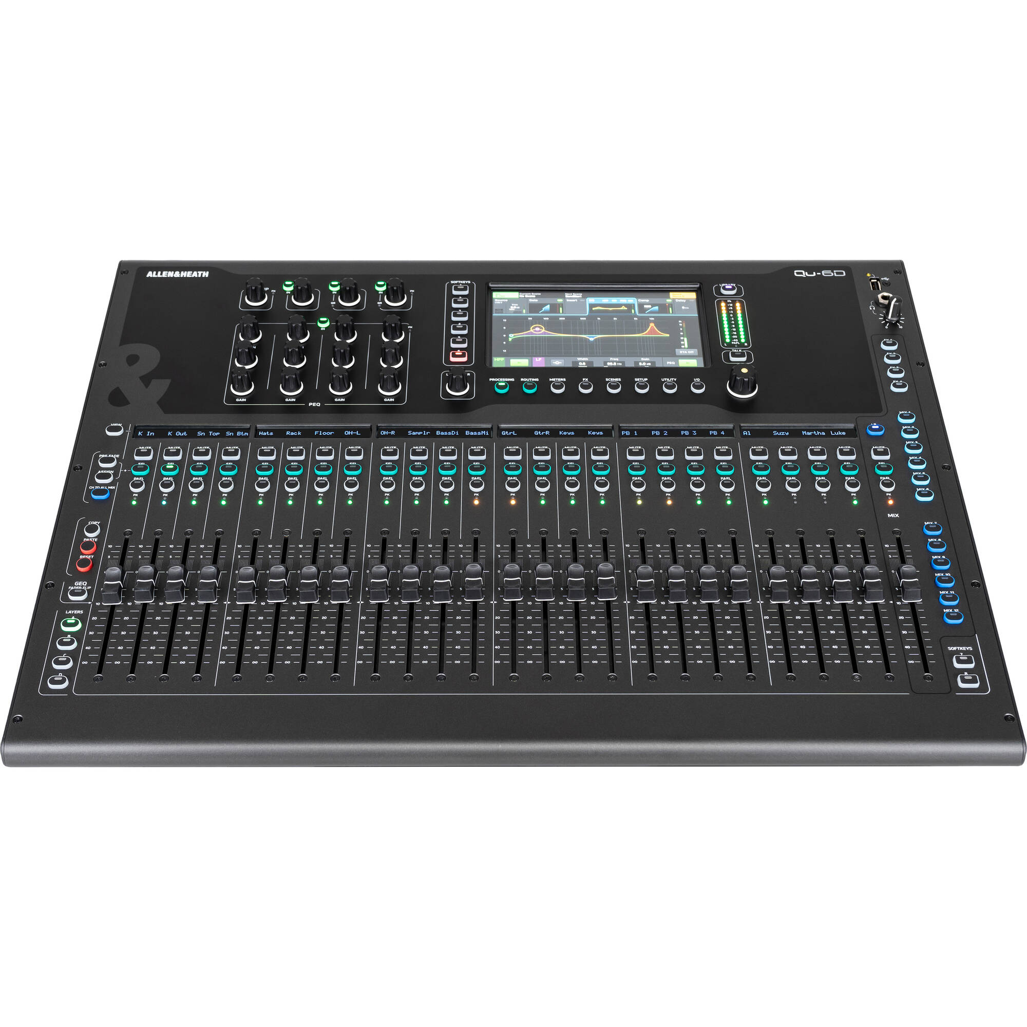 Allen & Heath Qu-6D 36-Channel / 12-Bus Digital Mixer with Dante and 24+1 Motorized Faders