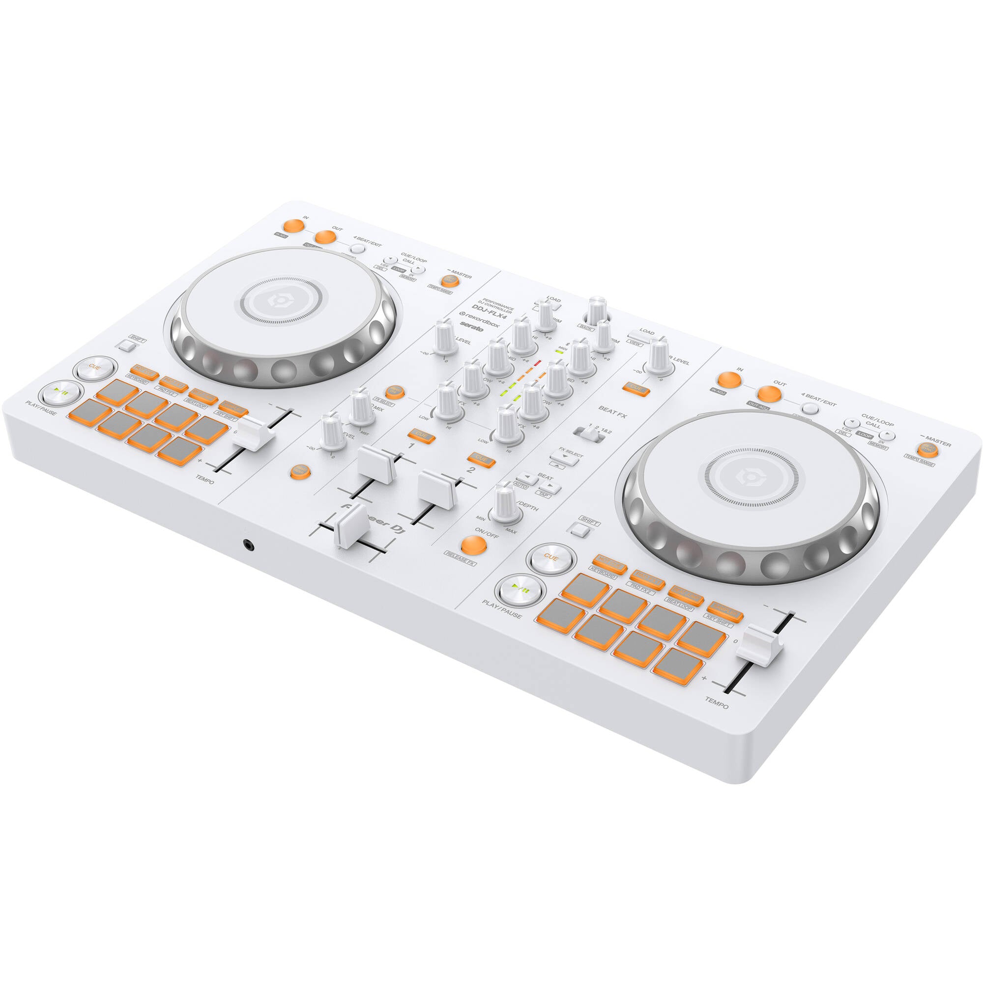 Pioneer DJ DDJ-FLX4 Portable 2-Channel rekordbox DJ and Serato Controller (Limited Edition White)