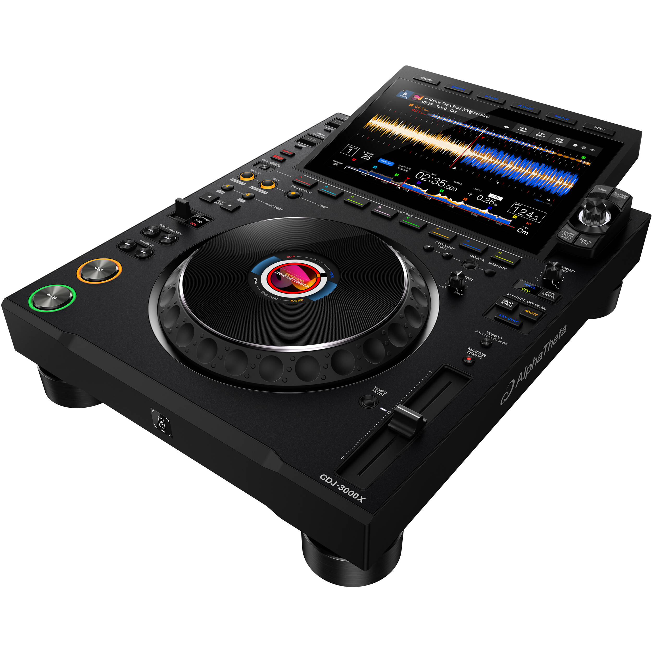 AlphaTheta CDJ-3000X High-Resolution Professional DJ Player (Black)