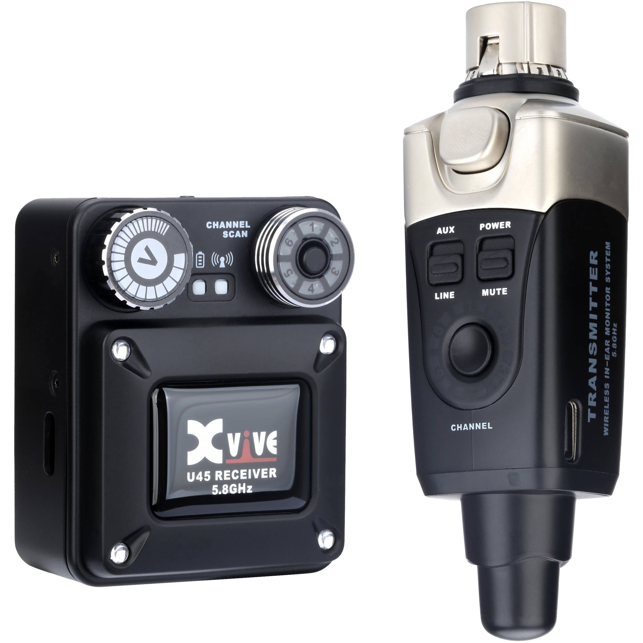 Xvive Audio U45 Wireless In-Ear Monitor System (5.8 GHz, Black)