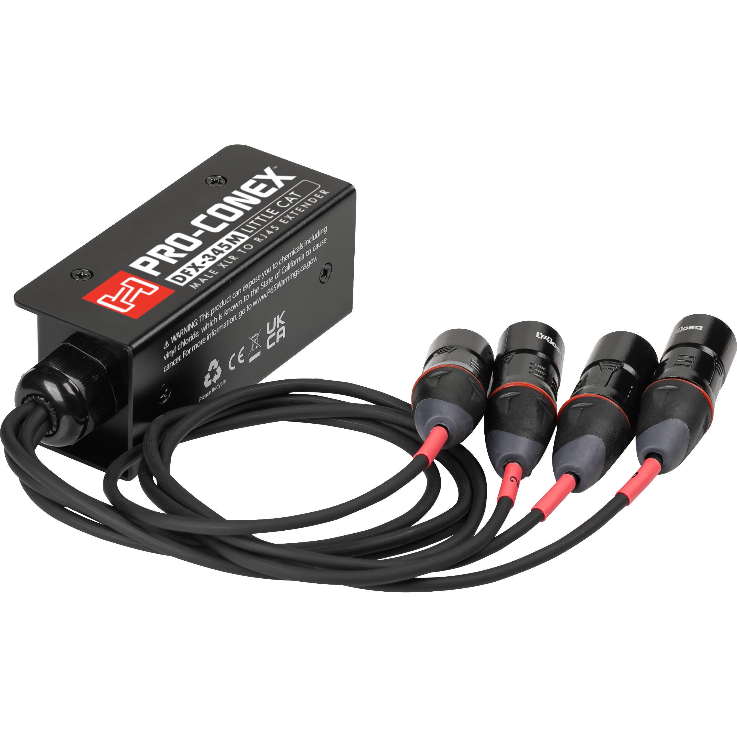 Hosa DFX-345M Pro-Conex Little Cat Breakout Snake (RJ45 to 4x Male XLR)