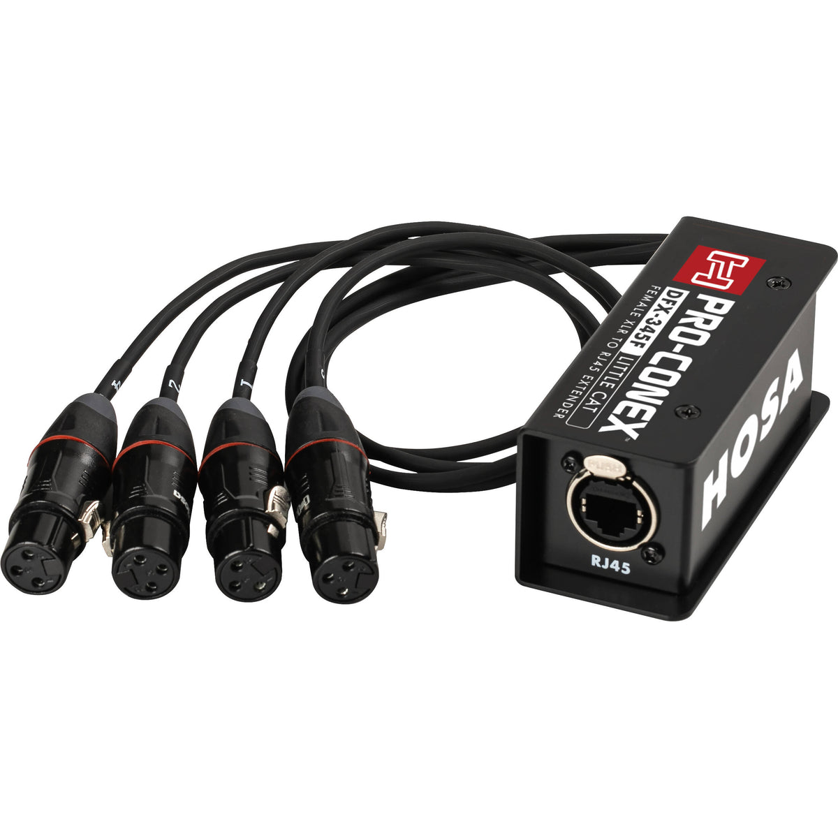 Hosa DFX-345F Pro-Conex Little Cat Breakout Snake (RJ45 to 4x Female XLR)