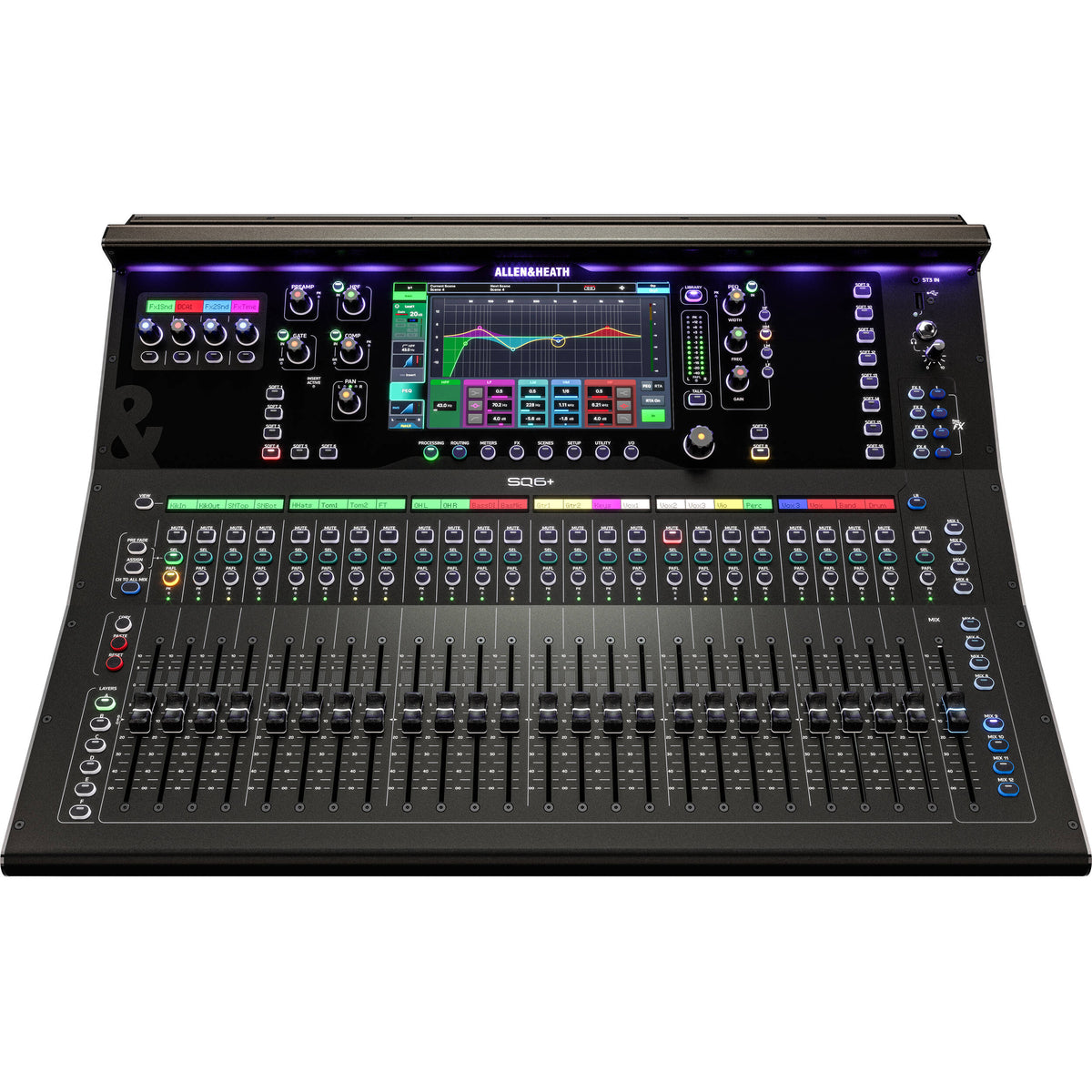 Allen & Heath SQ6+ 48-Input 44-Bus Digital Mixer with 24+1 Motorized Faders and RackUltra FX