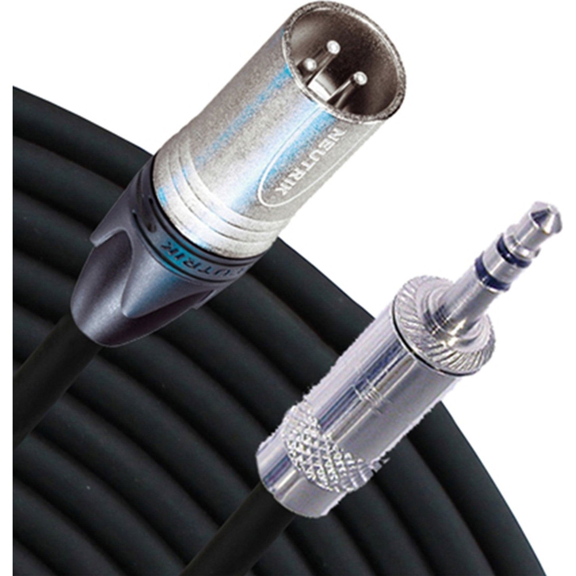 RapcoHorizon NSUM-6MN1 3.5mm TRS Male to 3-Pin XLR Male Summing Stereo to Mono Cable (6')