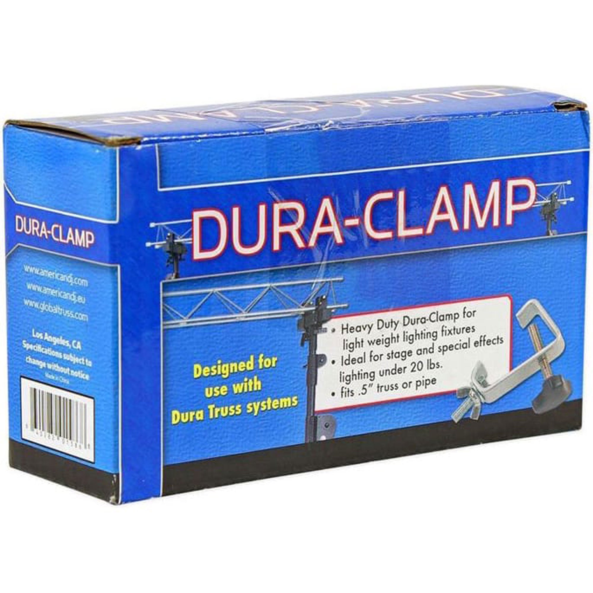 American DJ Dura Clamp Heavy Duty Clamp for Lighting Fixtures Under 20lbs (Silver)