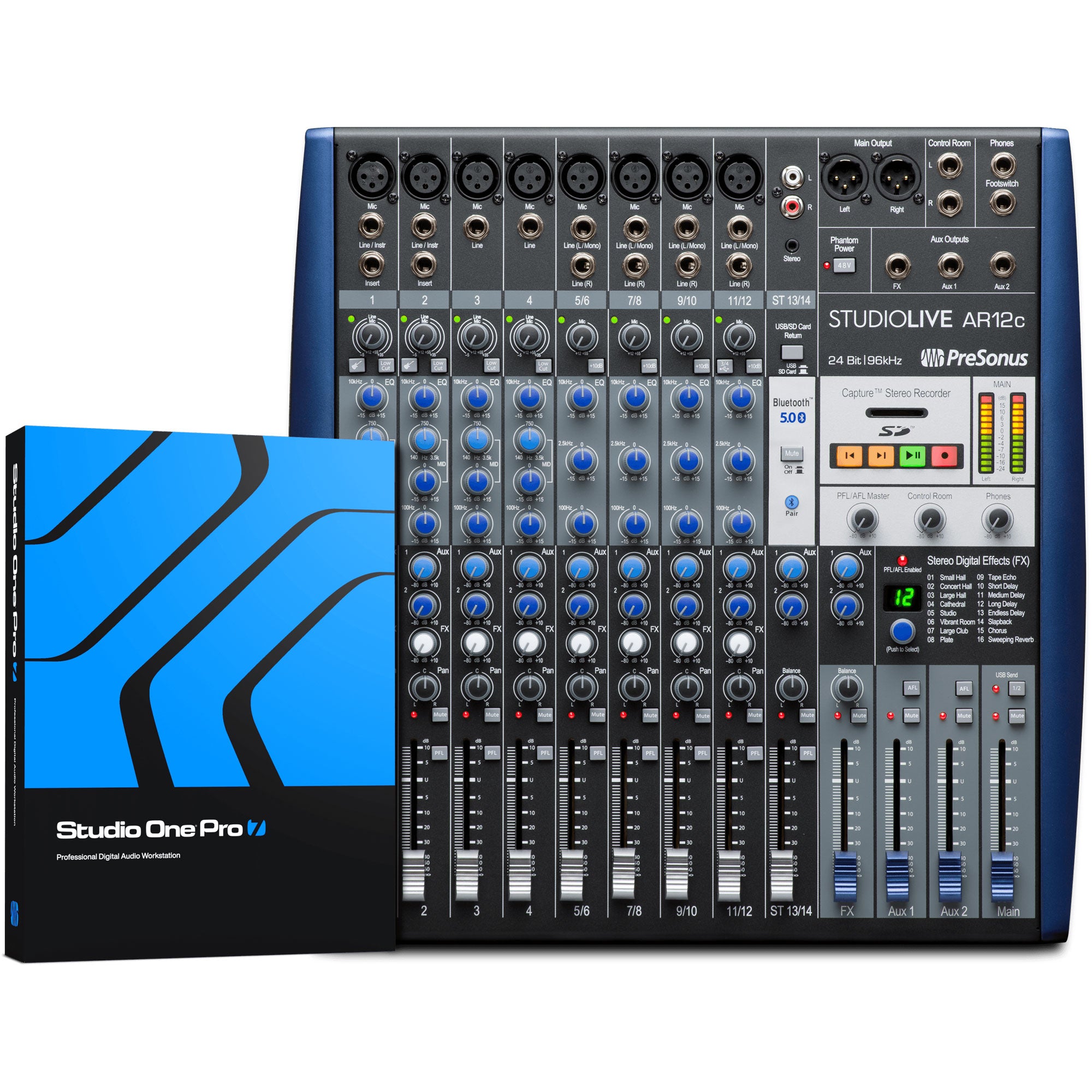 PreSonus StudioLive AR12c USB-C 14-Channel Hybrid Performance and Recording Mixer