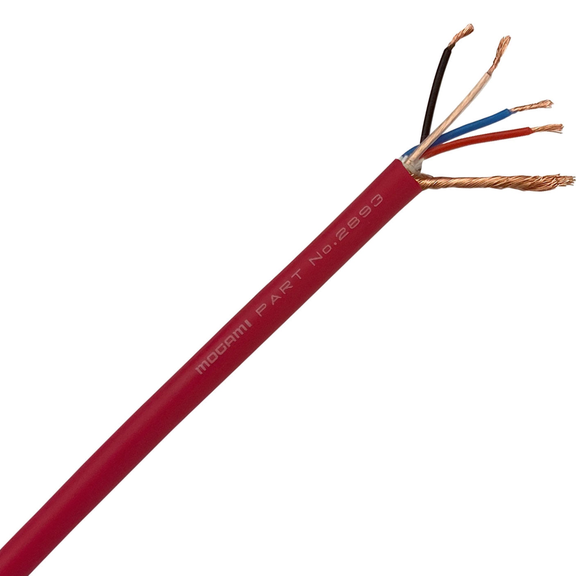 Mogami W2893 Miniature Neglex Quad Microphone Cable (Red, 656'/200m Roll)