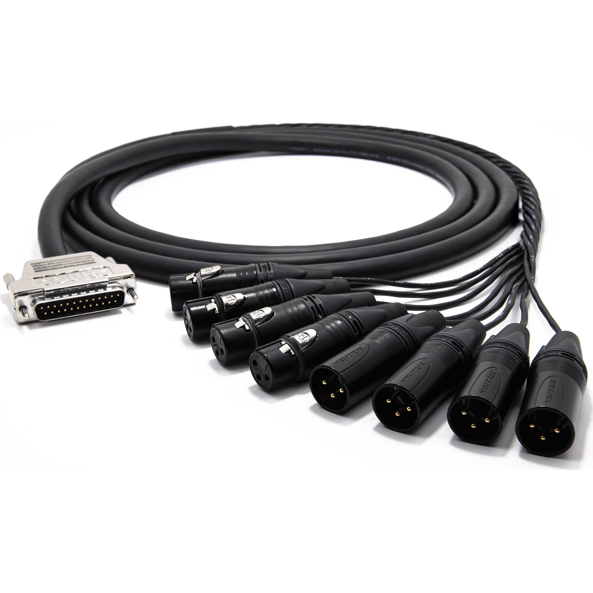 Custom Cables 8-Channel AES/EBU Digital Audio Snake Made from Mogami W3162 (DB25 to XLR)
