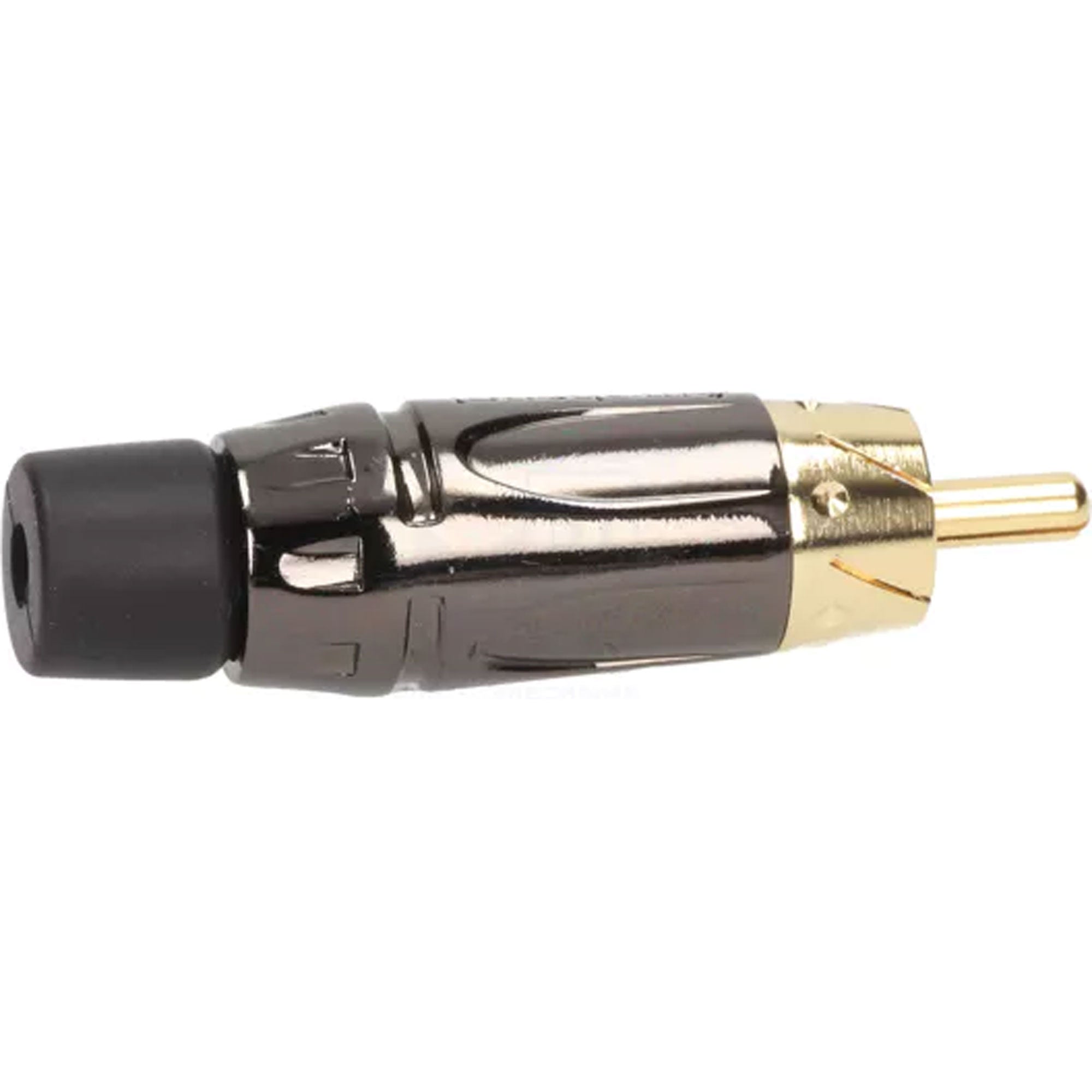 Amphenol ACPL-CBK Gold Plated Male RCA Phono Cable Mount Connector (Black Chrome/Black, Box of 100)
