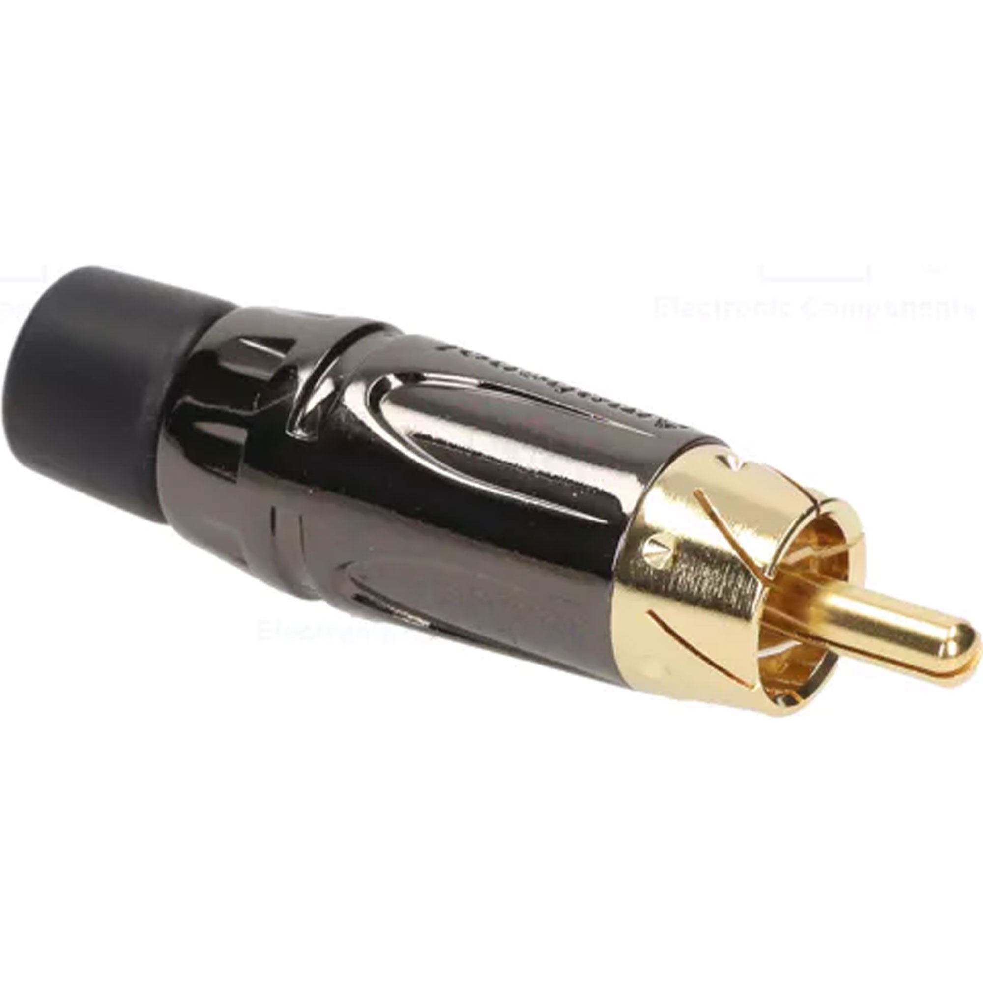 Amphenol ACPL-CBK Gold Plated Male RCA Phono Cable Mount Connector (Black Chrome/Black, Box of 100)