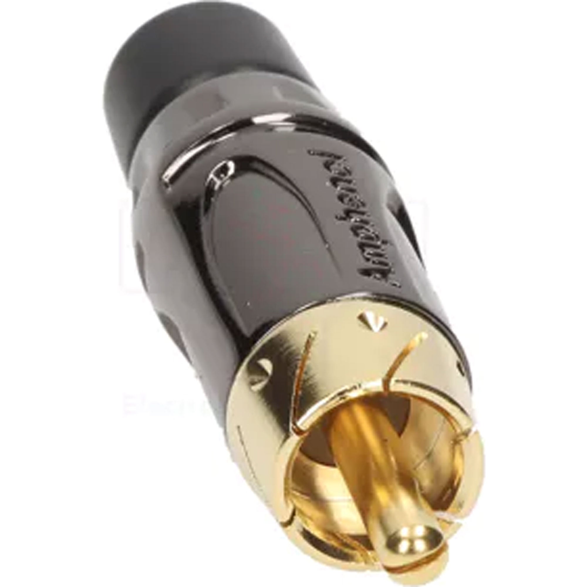 Amphenol ACPL-CBK Gold Plated Male RCA Phono Cable Mount Connector (Black Chrome/Black, Box of 100)