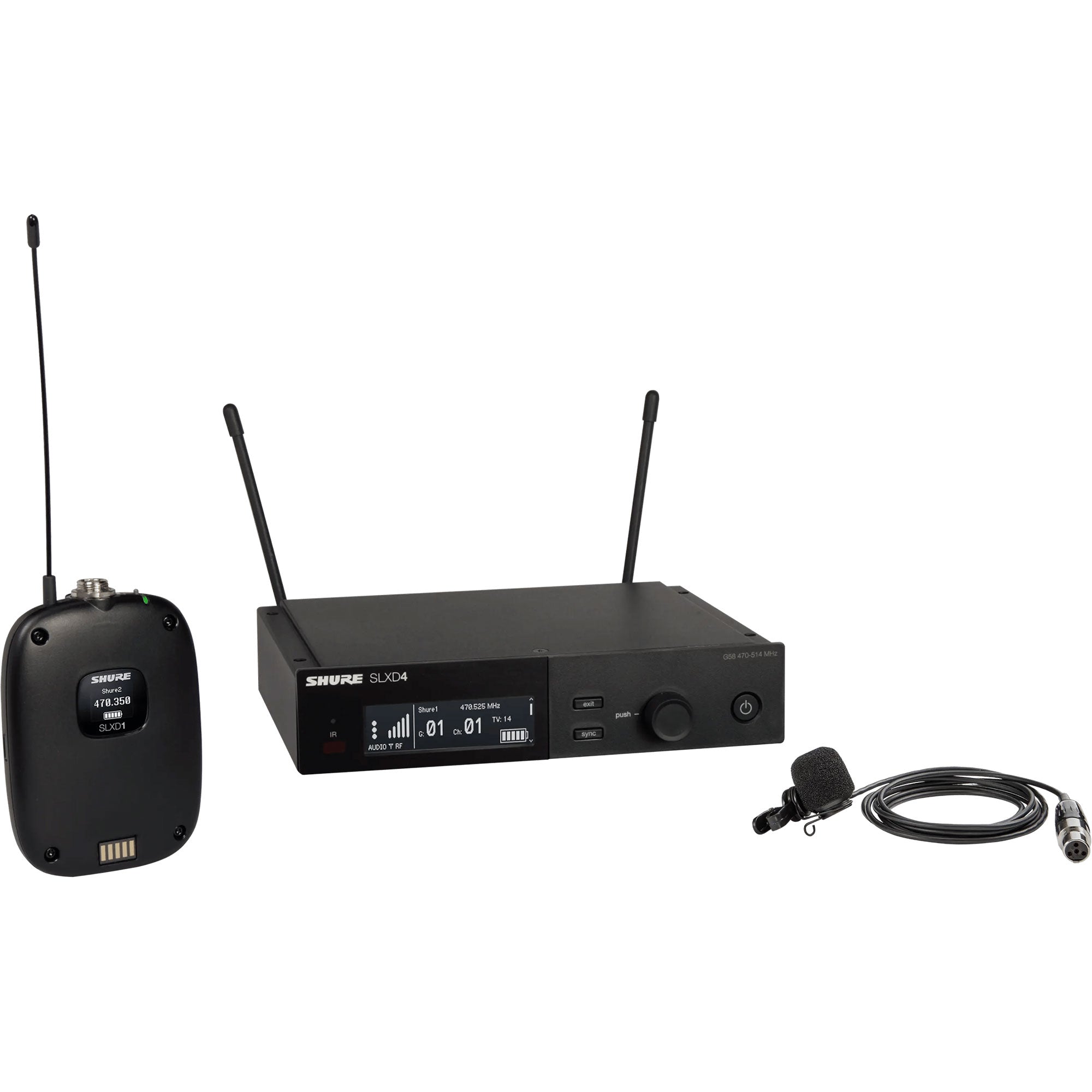 Shure SLXD14/85M Digital Wireless Cardioid Lavalier Microphone System (G58: 470-514 MHz)