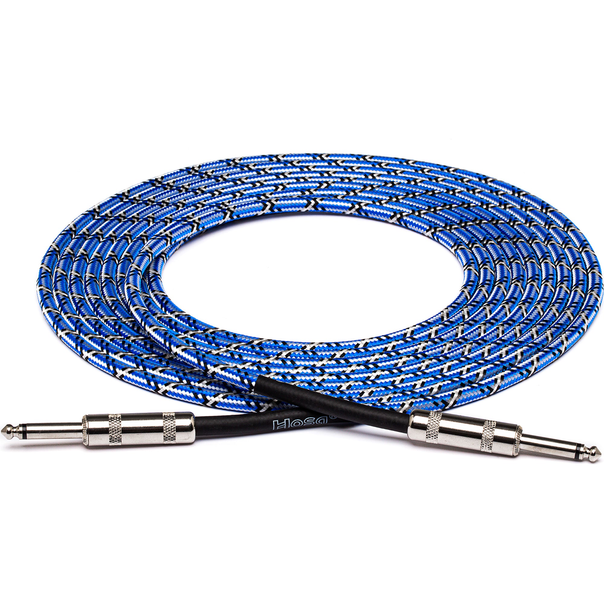 Hosa 3GT-18C1 Cloth Guitar Cable (Blue/White/Black)