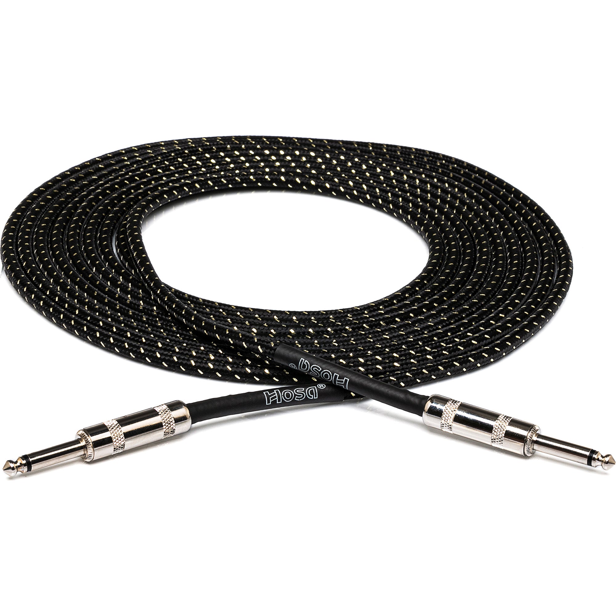 Hosa 3GT-18C4 Cloth Guitar Cable (Black/Gold)