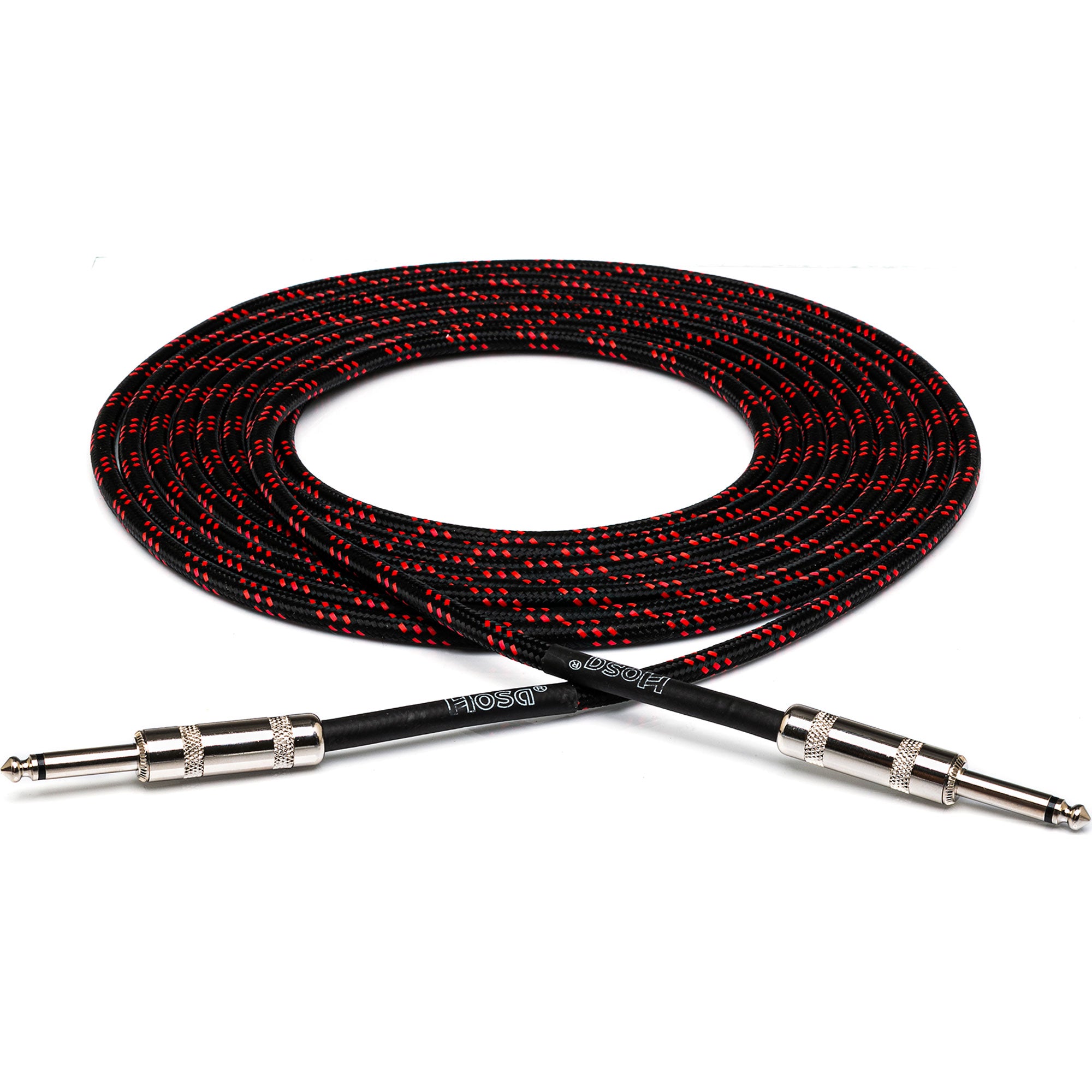 Hosa 3GT-18C5 Cloth Guitar Cable (Black/Red)