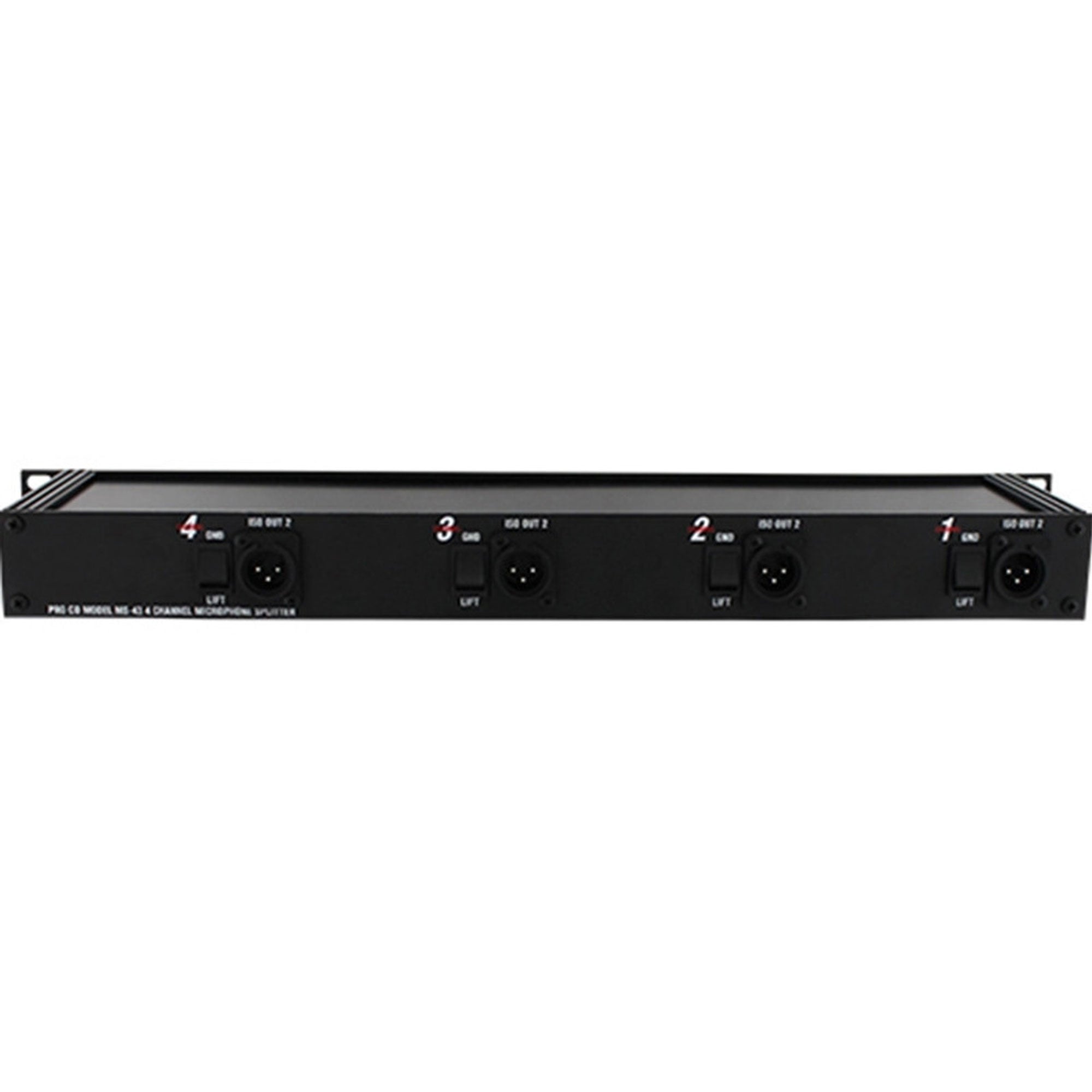 RapcoHorizon Pro Co MS43A 4 Channel (3 Way) Rackmount Mic Splitter