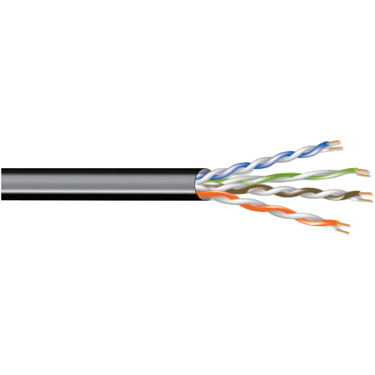 West Penn 4236F Shielded Category 6+ CMR 10/100/1000 BaseT Ethernet Cable (Black, By the Foot)