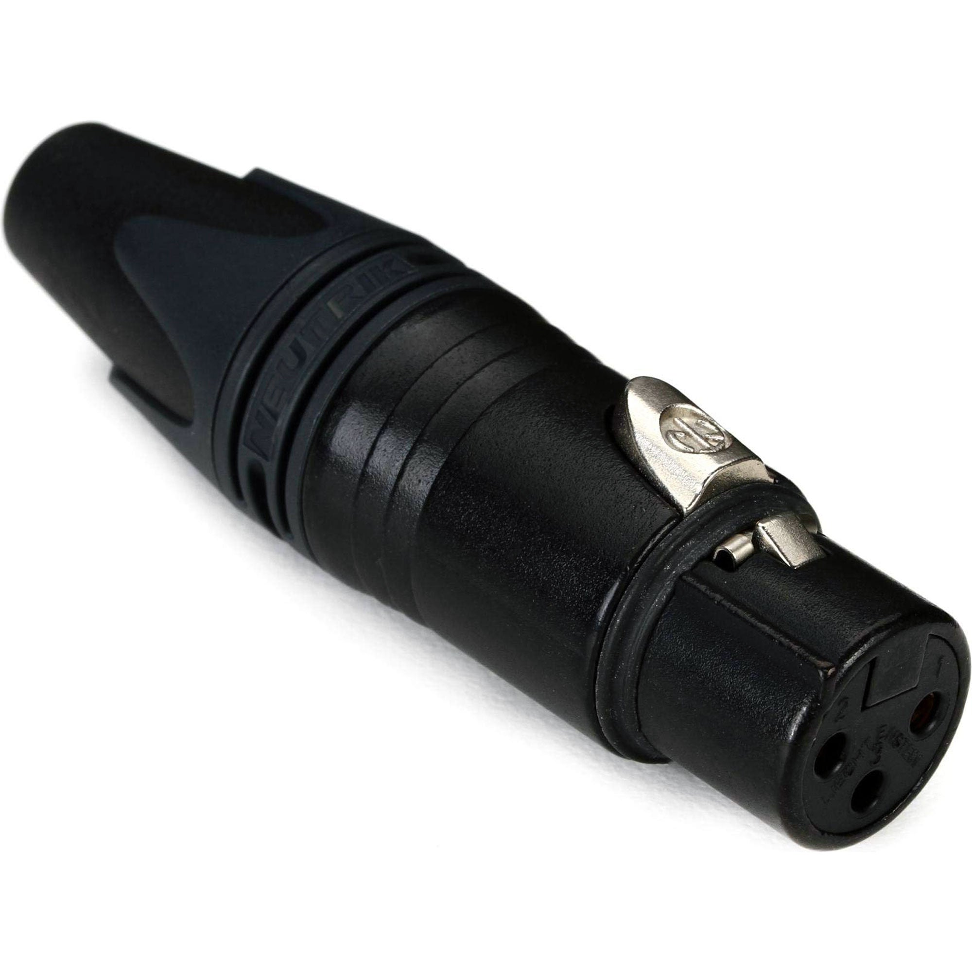 Neutrik NC3FXX-B Female 3-Pin XLR Cable Connector (Black/Gold)