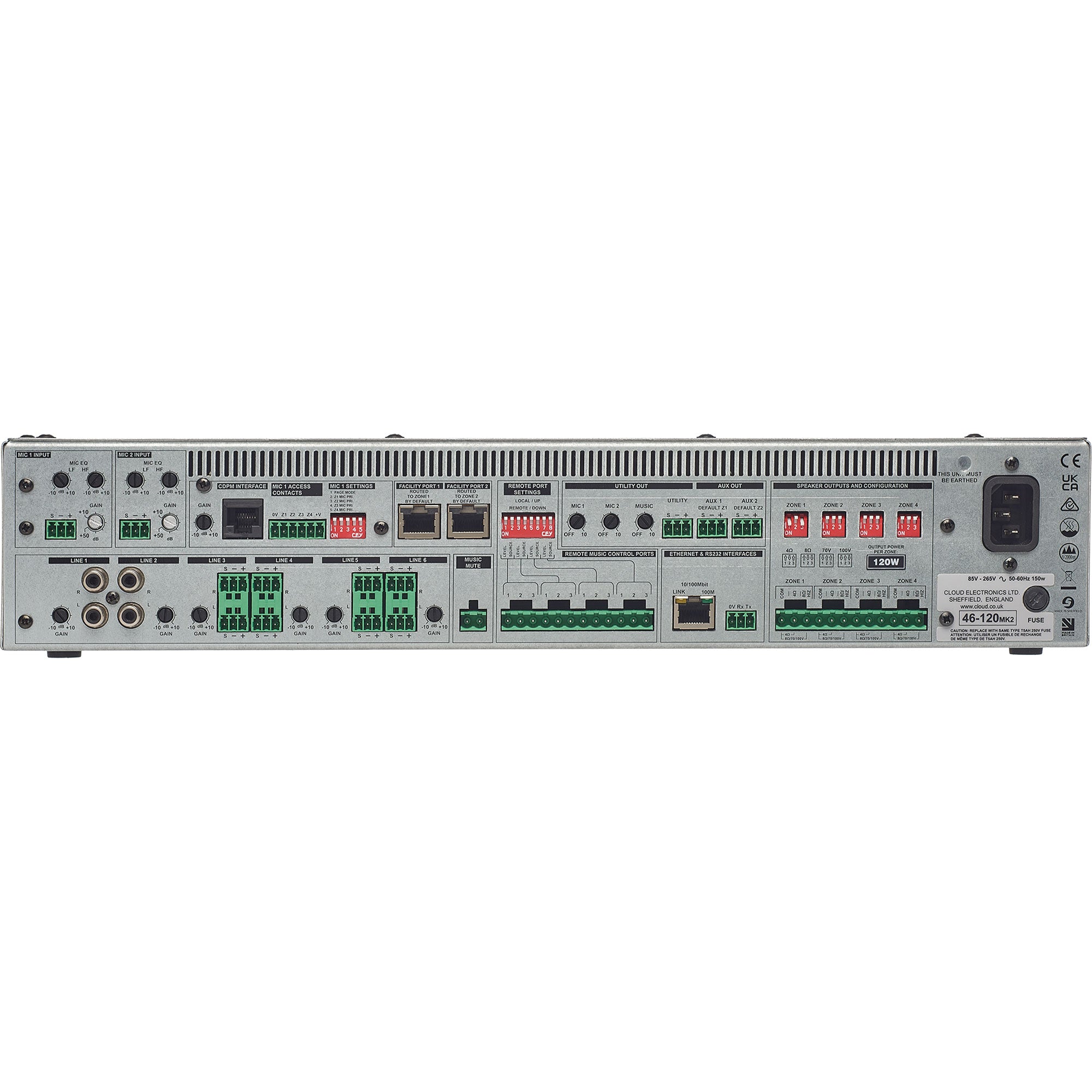 Cloud 46-120MK2 4 Zone Integrated Mixer Amplifier (4 x 120W)